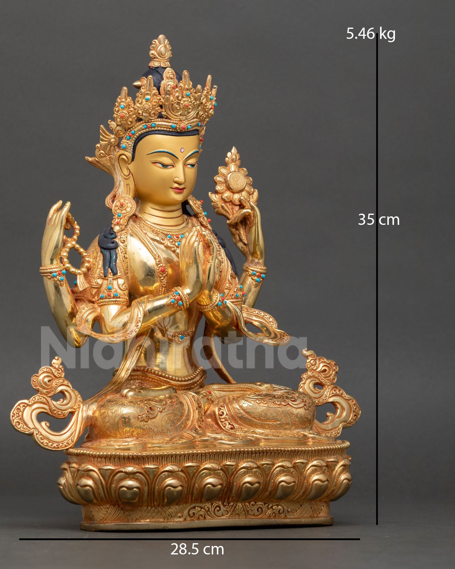 Four-armed Chenrezig Statue | Buddhist Meditation Sculpture