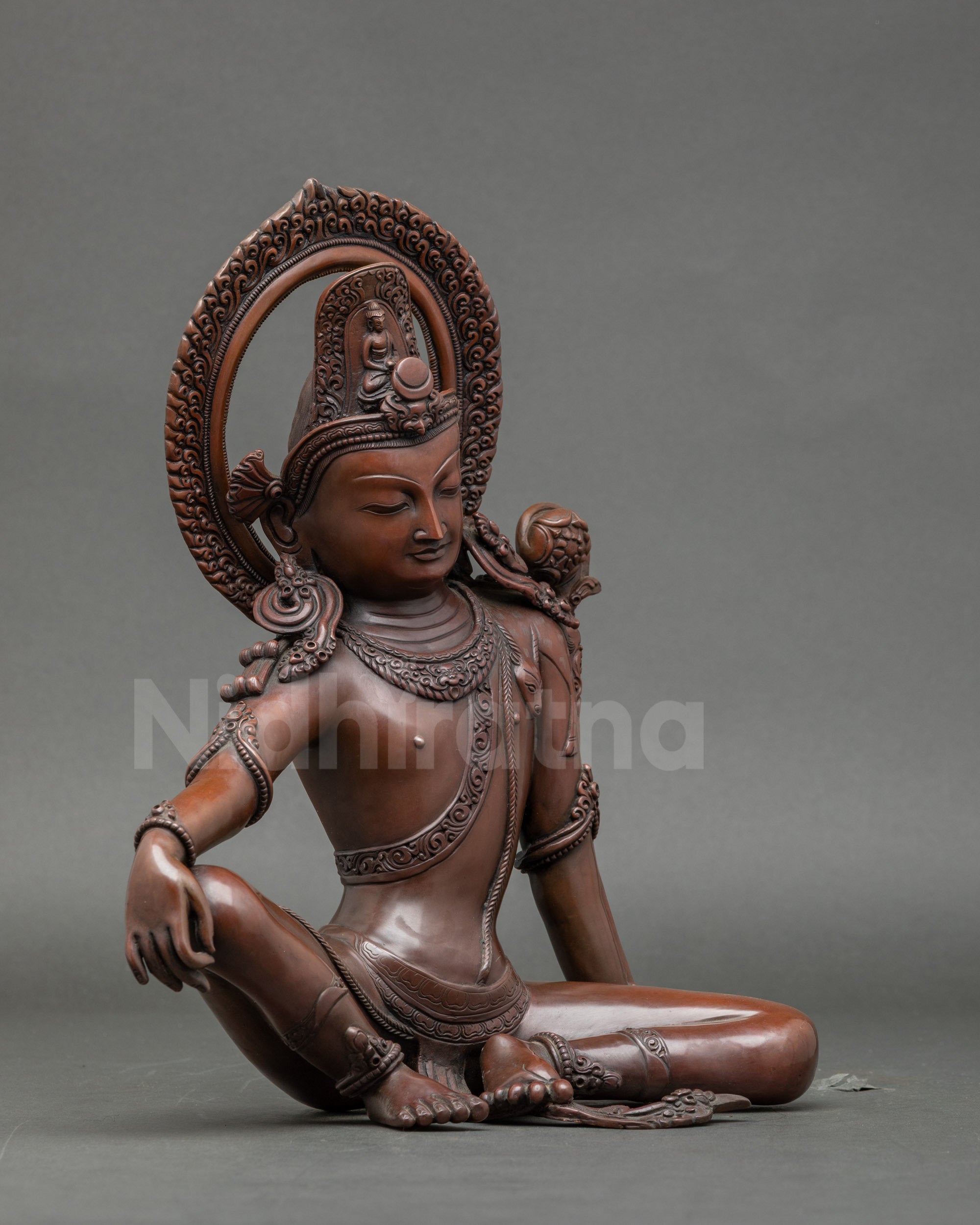 Handcrafted Two Arm Chenrezig Statue for Inner Peace