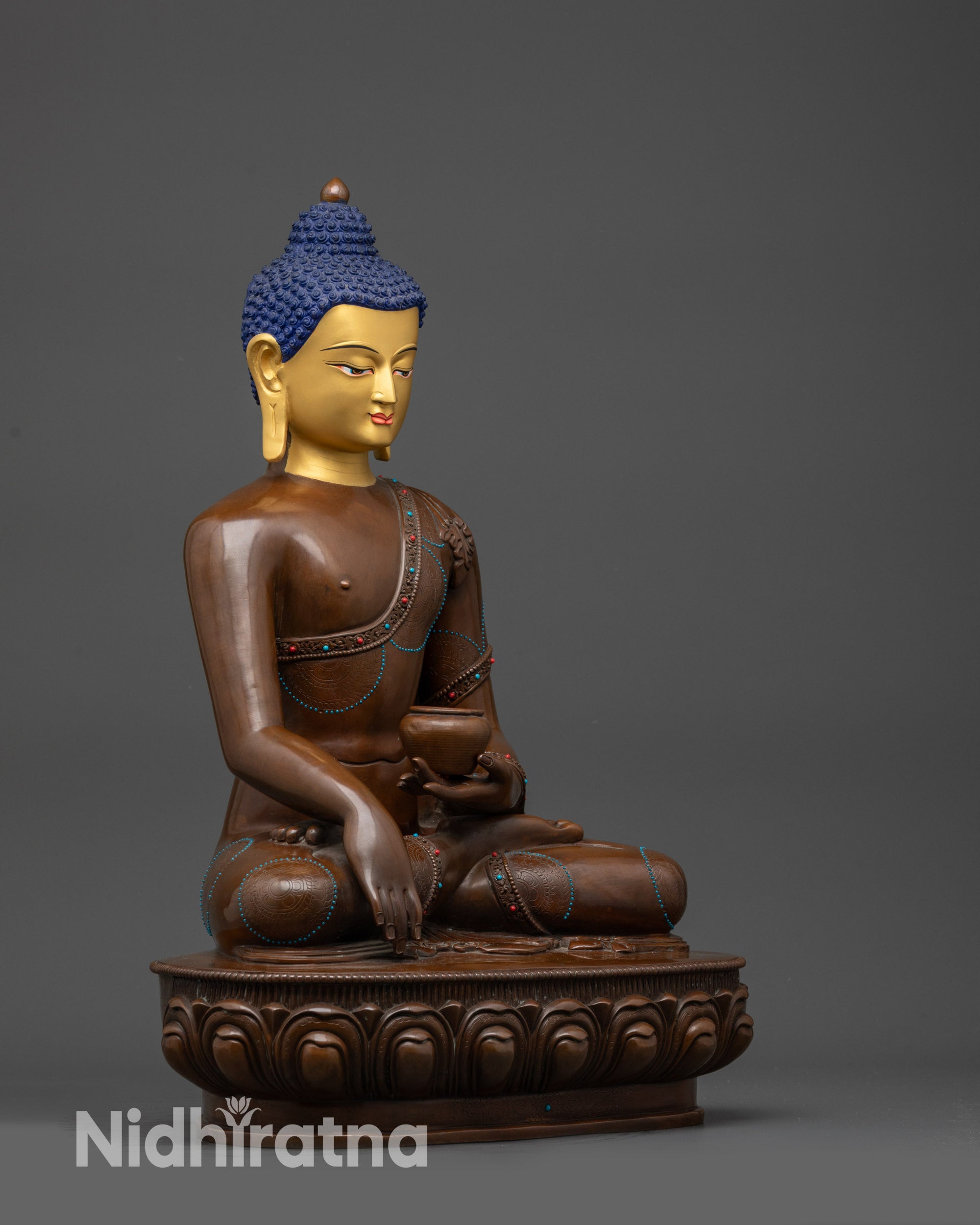 Shakyamuni Buddha Statue- 18” Tibetan Copper Meditation Sculpture