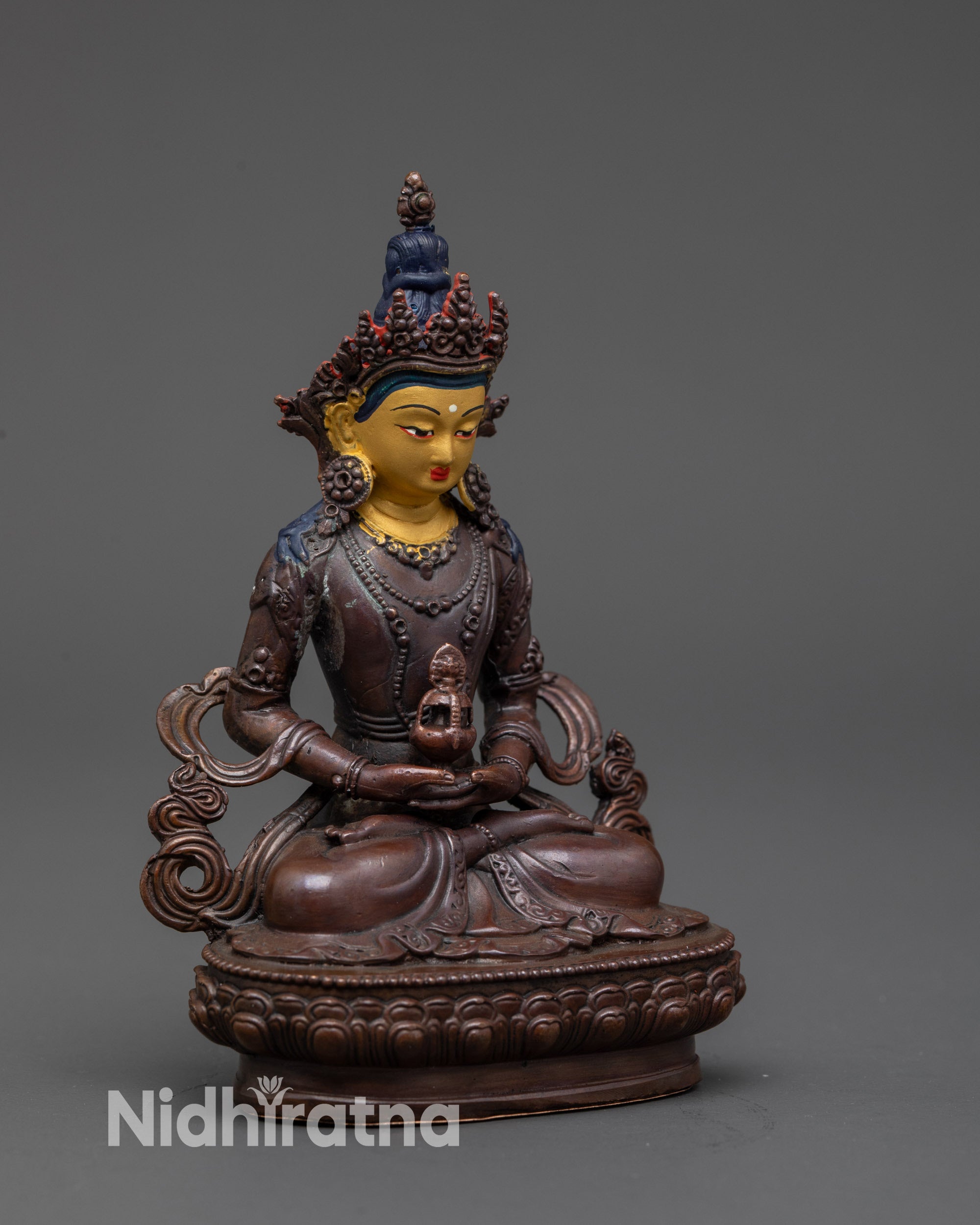 Tibetan Amitayus (Tsepame) Statue – Handcrafted Longevity Buddha