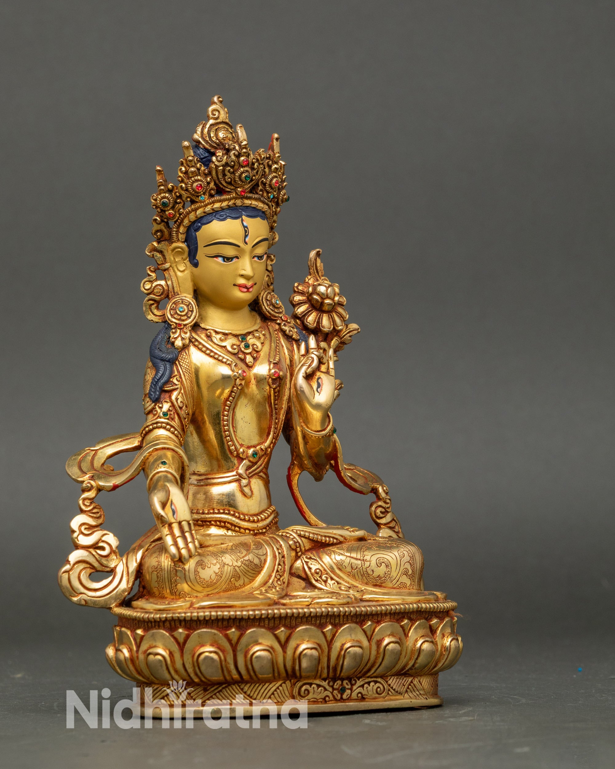 White Tara Statue | Handcrafted Nepalese Buddhist Deity Sculpture