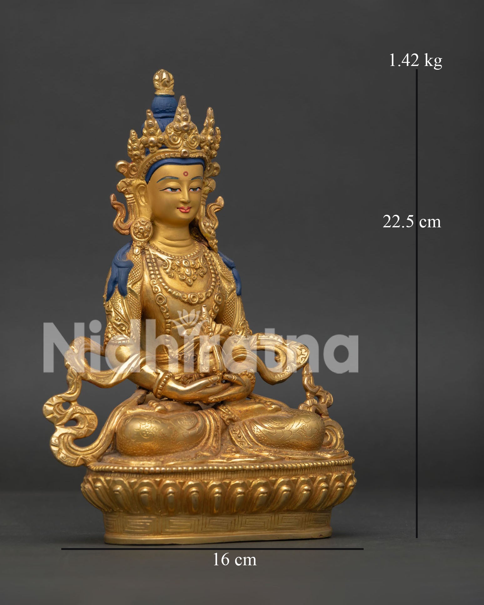 Amitayus Statue | Gold Gilded Buddhist Sculpture from Nepal