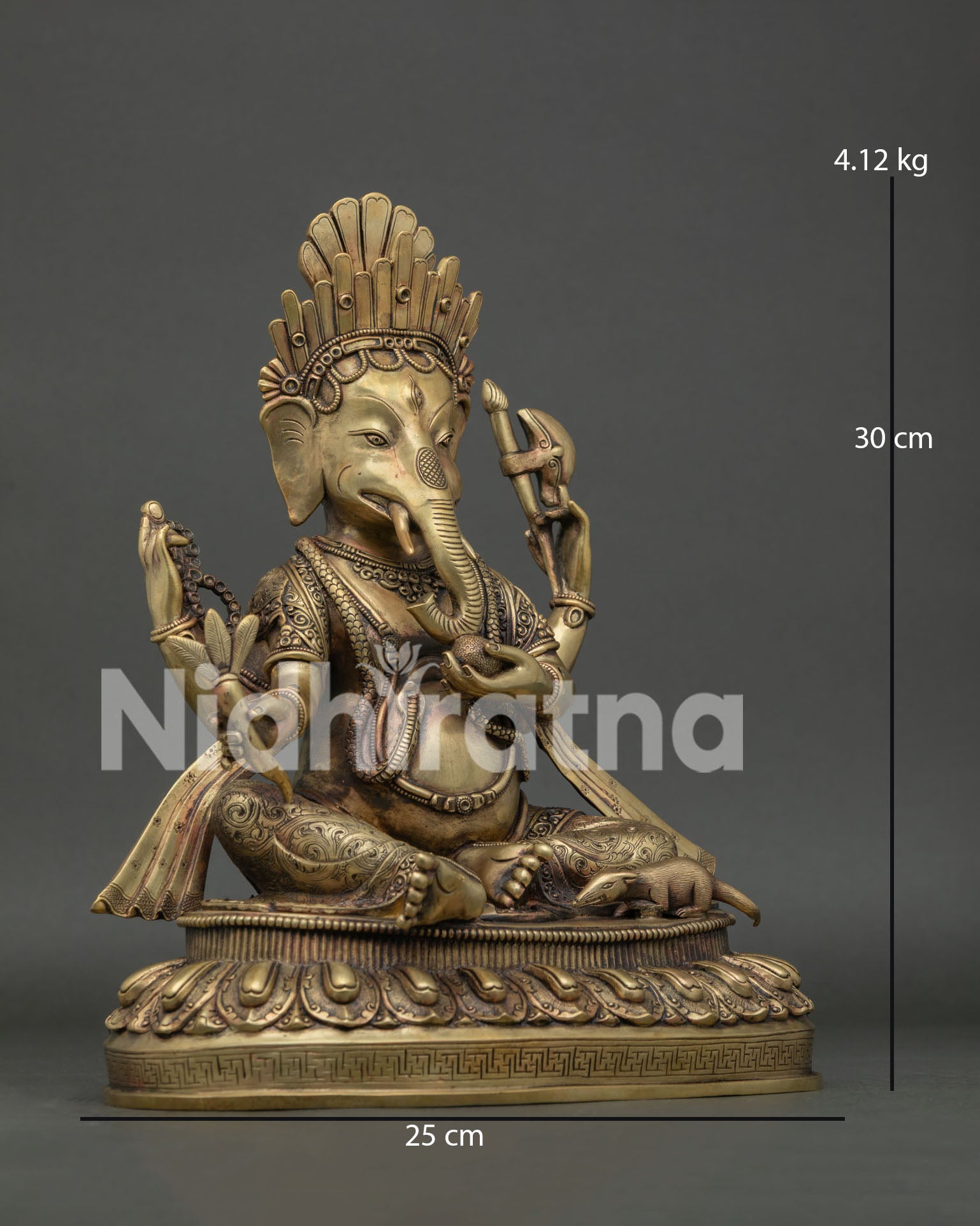 Divine Ganesh Copper Statue | Handmade Buddhist-Hindu Art from Nepal
