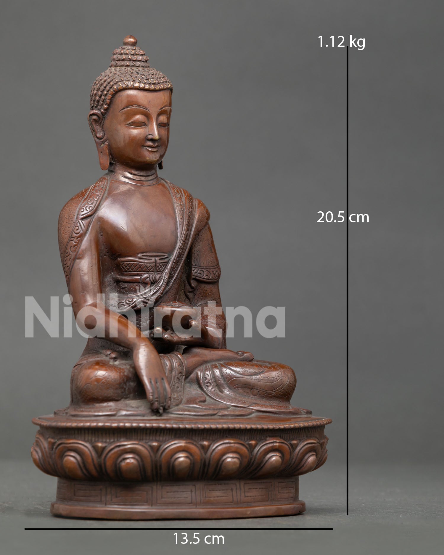 Gautama Shakyamuni Buddha Statue | Oxidized Copper Finish