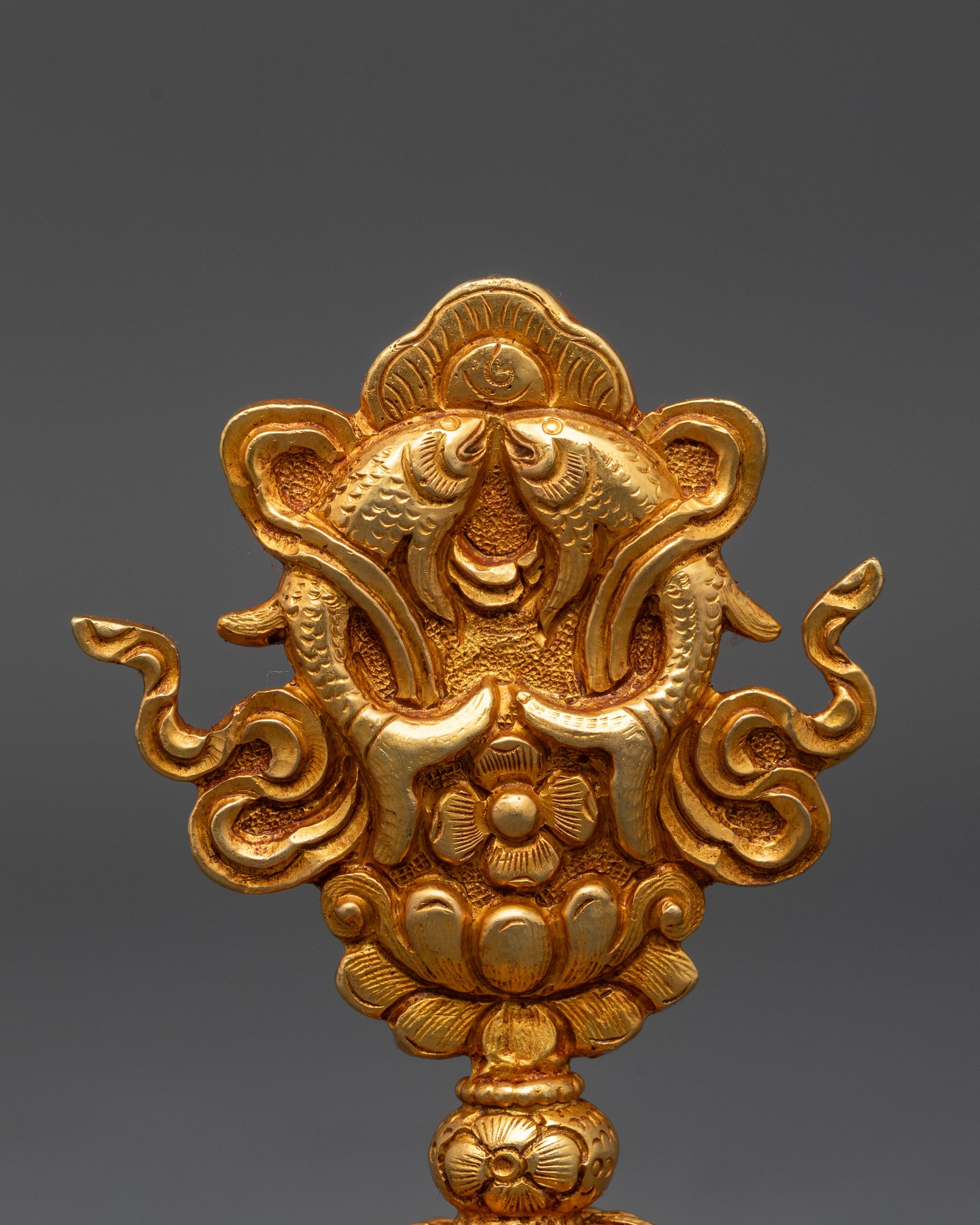 3" Gold Fire-Gilded Ashtamangala Set | Symbol of Universal Harmony