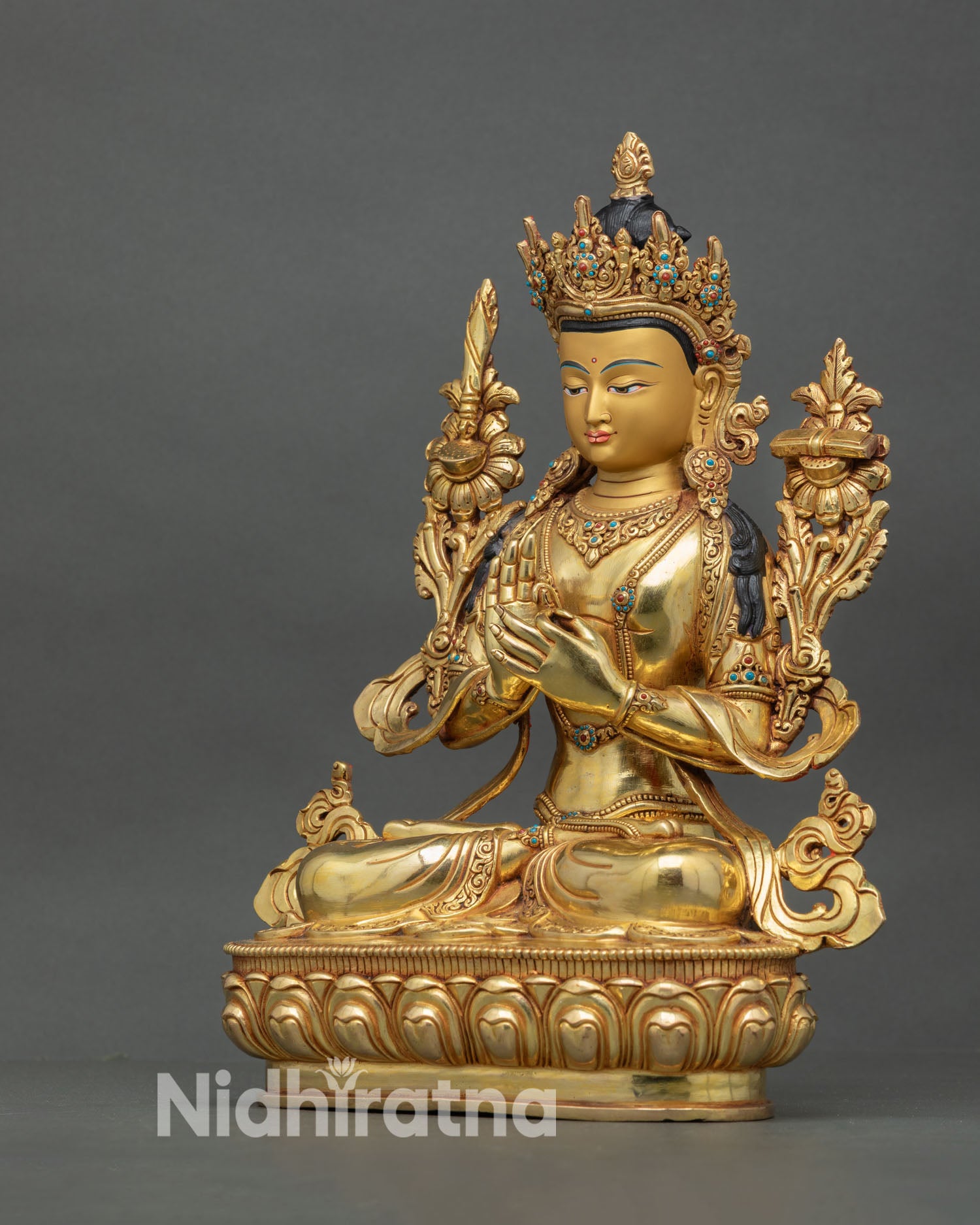 Manjushree Statue | Sacred Himalayan Copper Statue