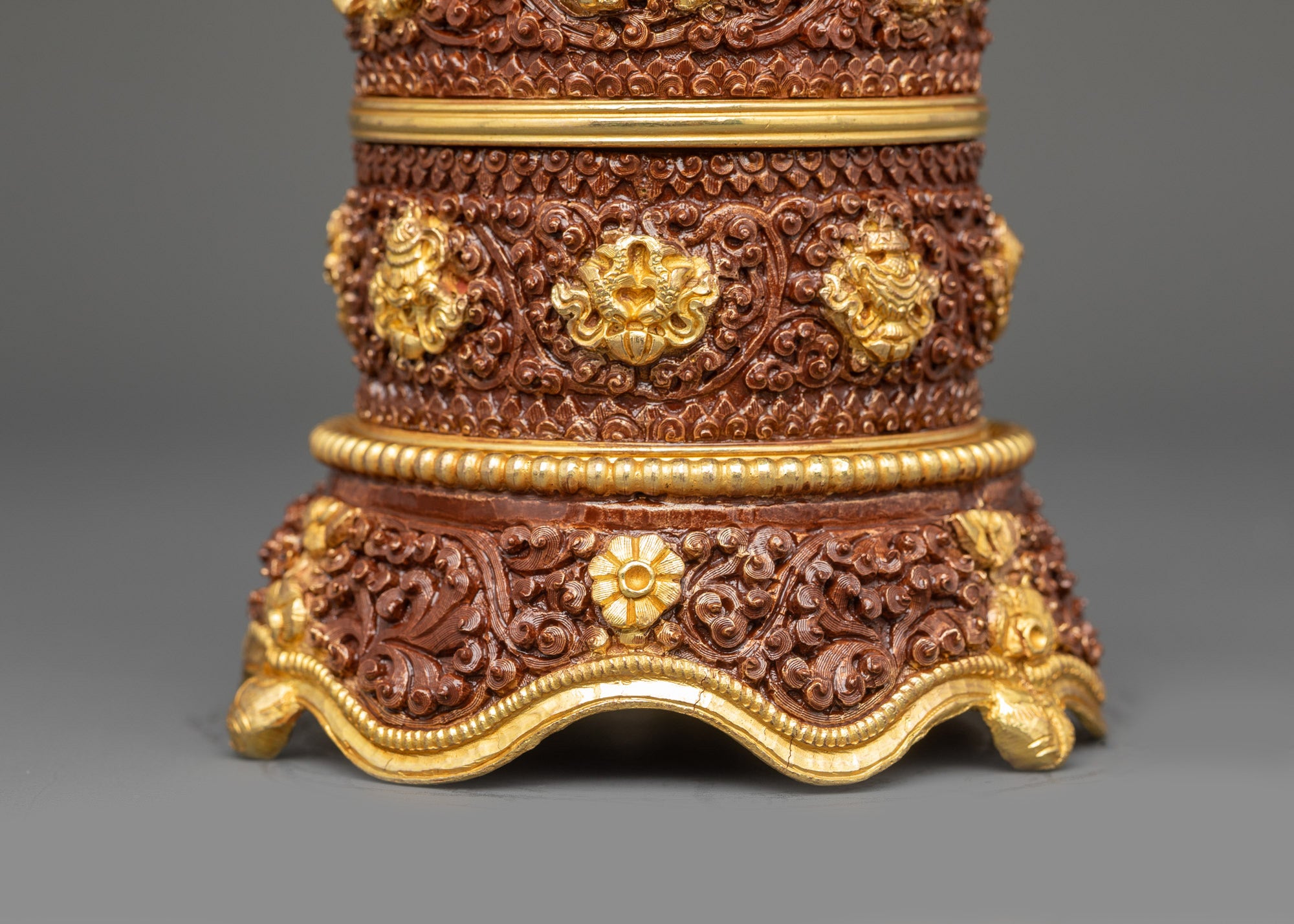 Decorative Tibetan Rice Pot | Handmade Vessel for Sacred Offerings