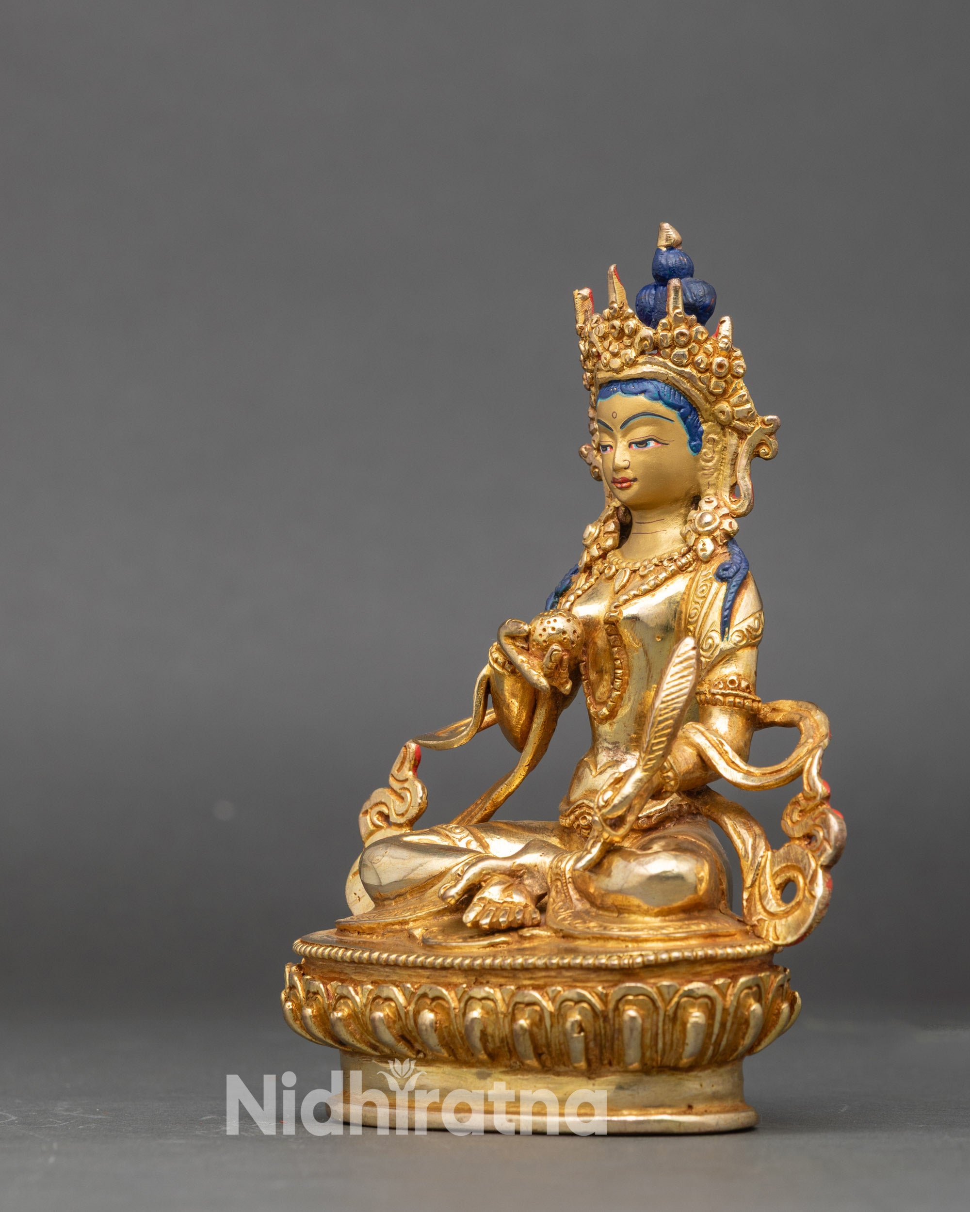 Kshitigarbha Statue for Blessings | Handcrafted Nepalese Ritual Sculpture