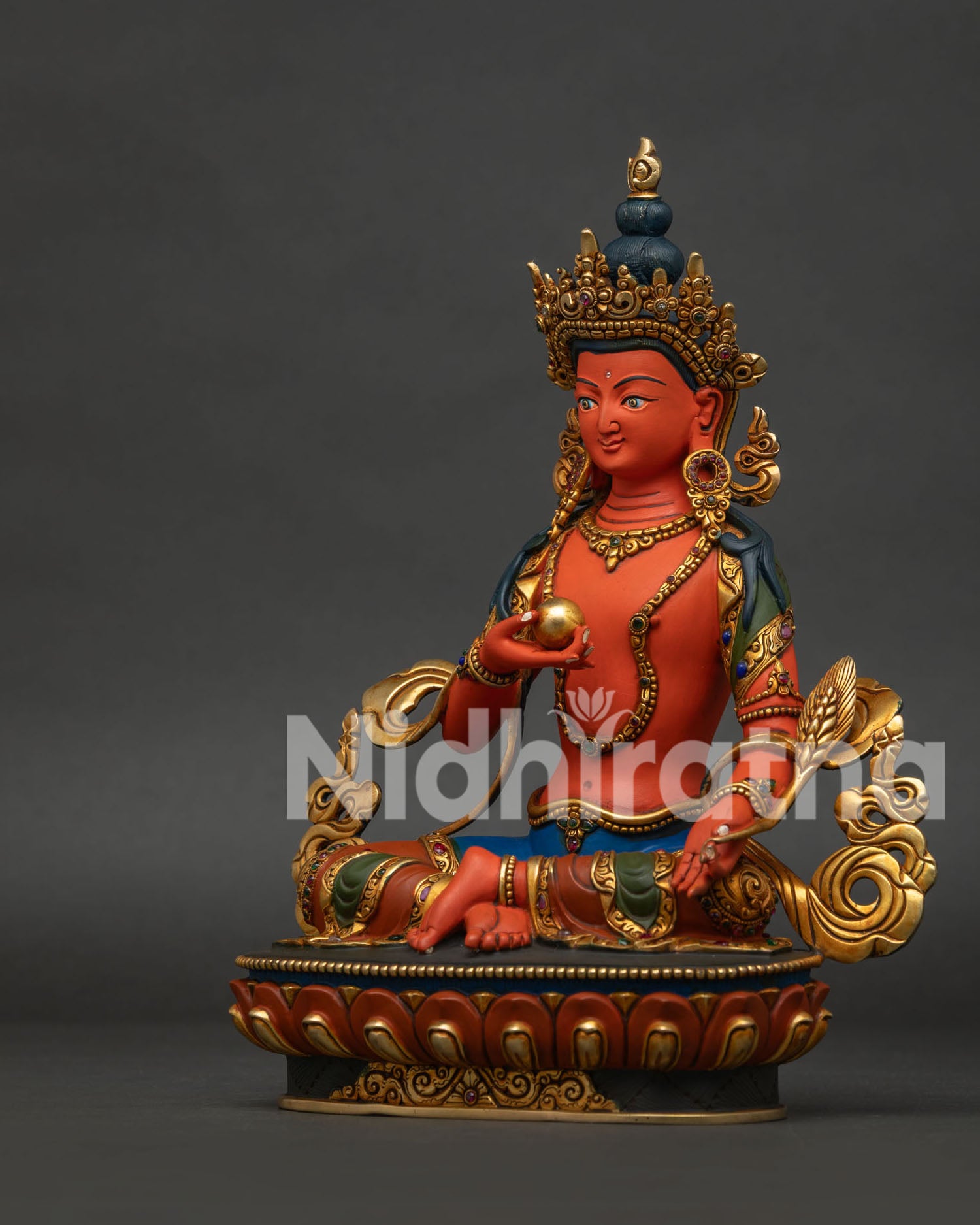 Kshitigarbha Statue | Hand-Painted Buddhist Altar Decor