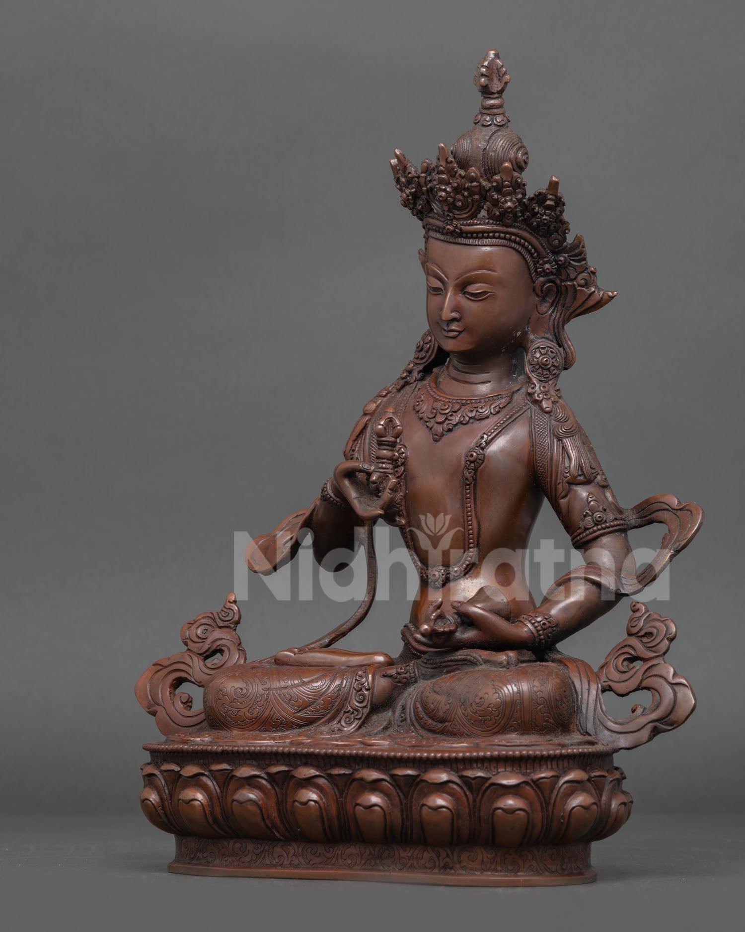 Oxidized Vajrasattva Statue β Tibetan Purification Deity Sculpture