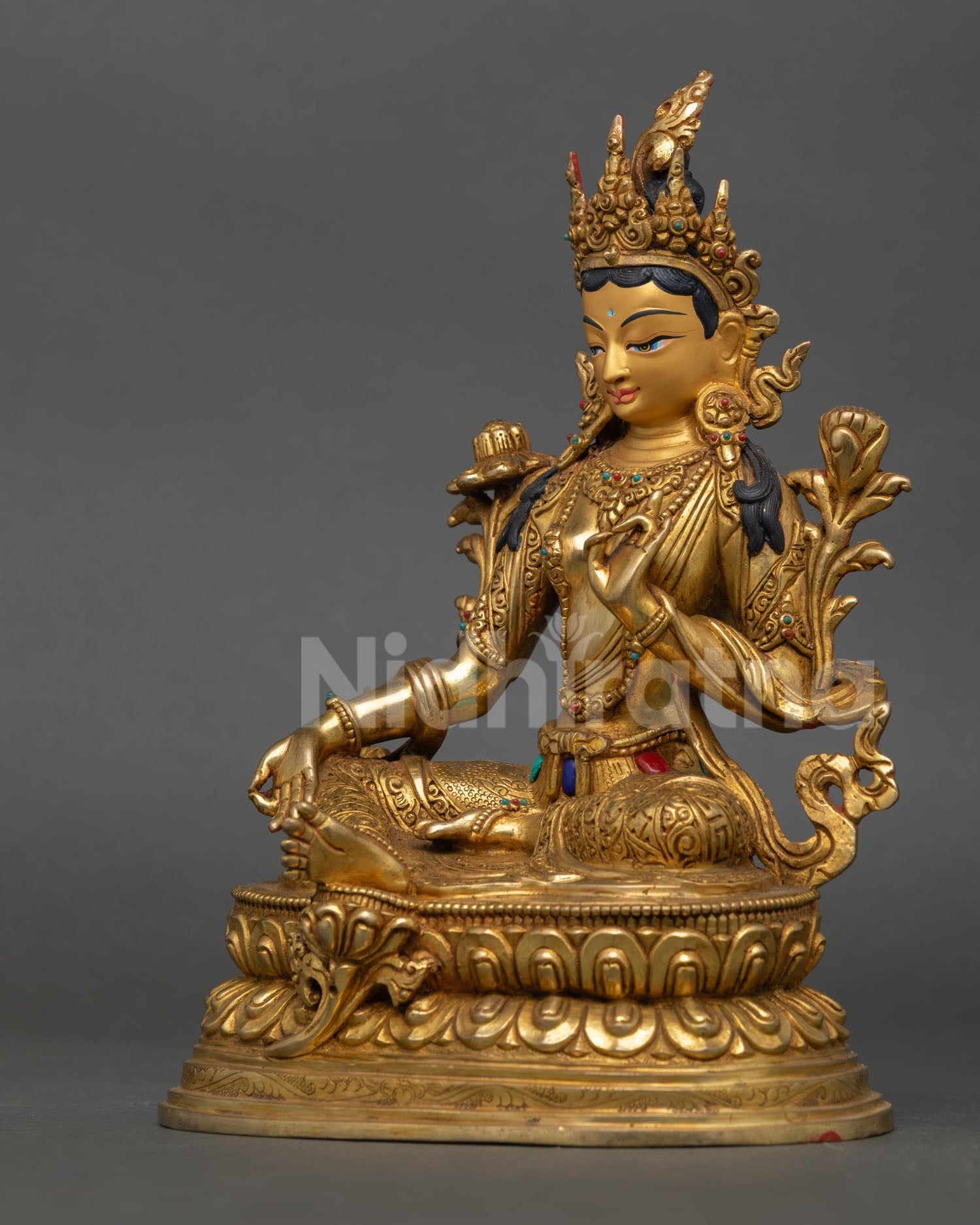 Green Tara Statue | Buddhist Goddess for Home Altar Decor