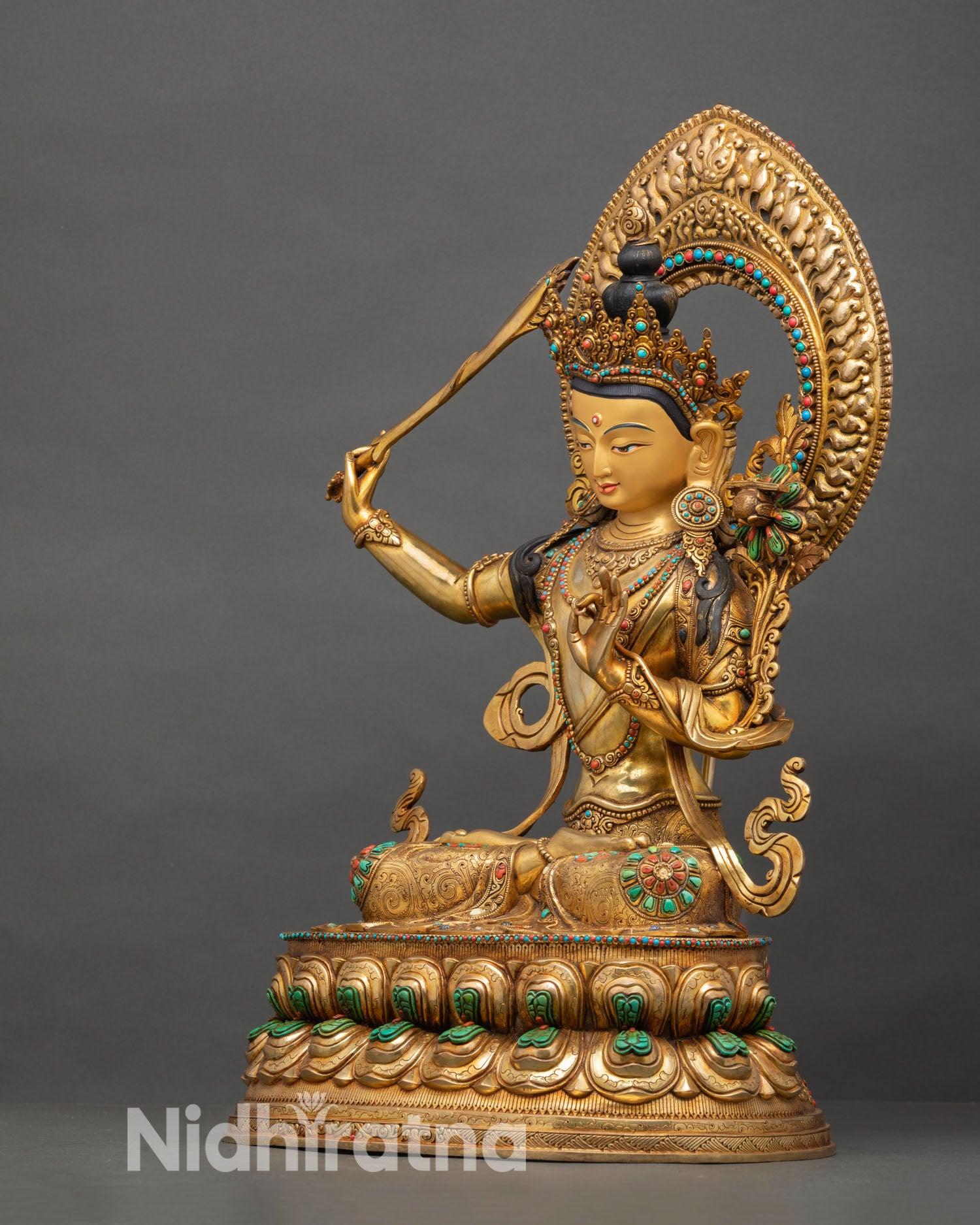 Manjushree Bodhisattva | Traditional Nepalese Buddhist Sculpture