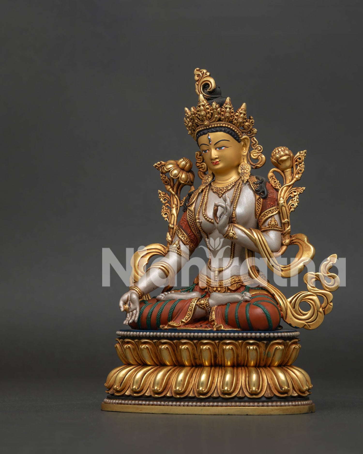 White Tara Statue | Hand-Cast Buddhist Spiritual Decor