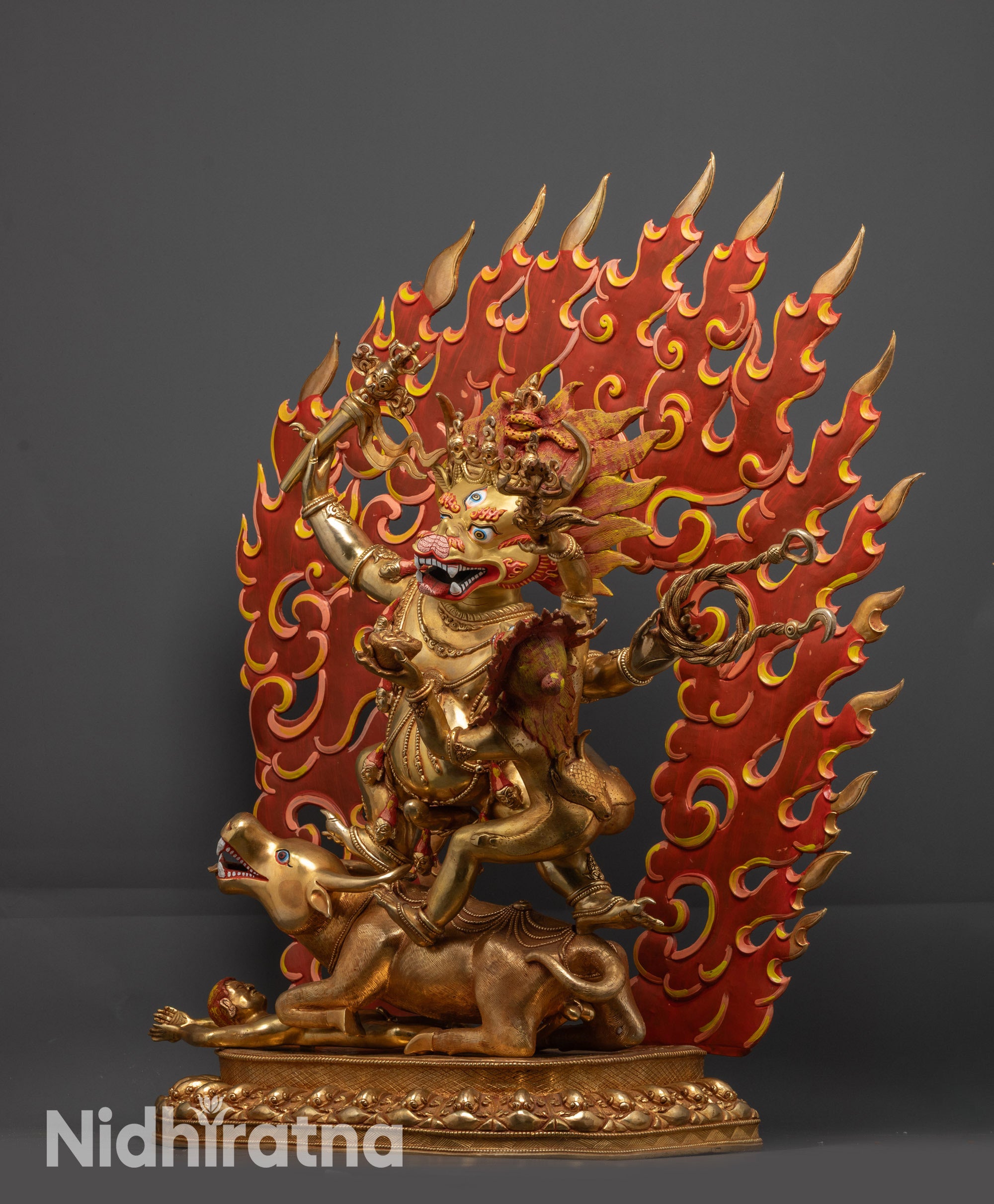 Grand Yamantaka Consort Statue | Wrathful God of Protection
