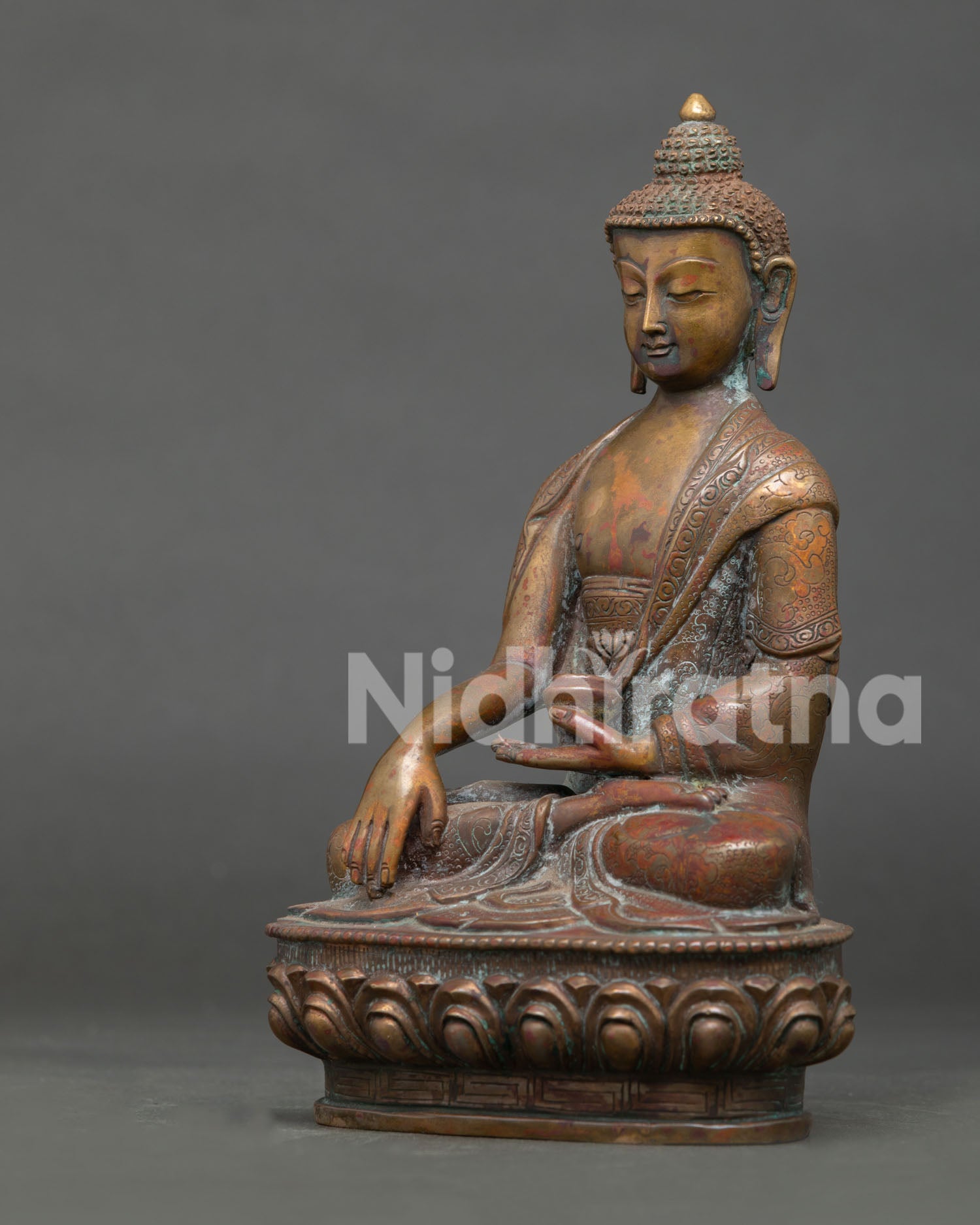 Antique Finish Shakyamuni Buddha Statue | Timeless Buddhist Art