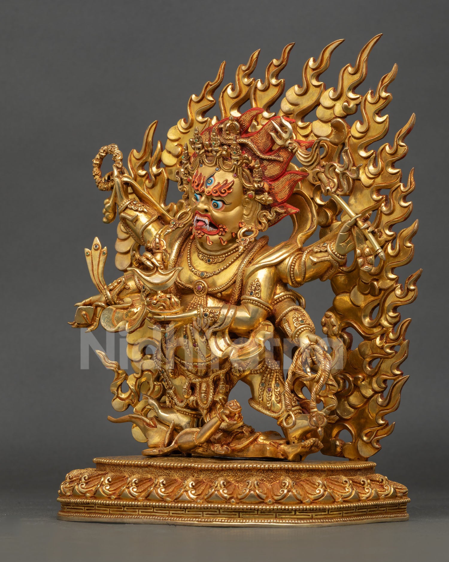 Six-Armed Mahakala Statue – Powerful Buddhist Guardian Art