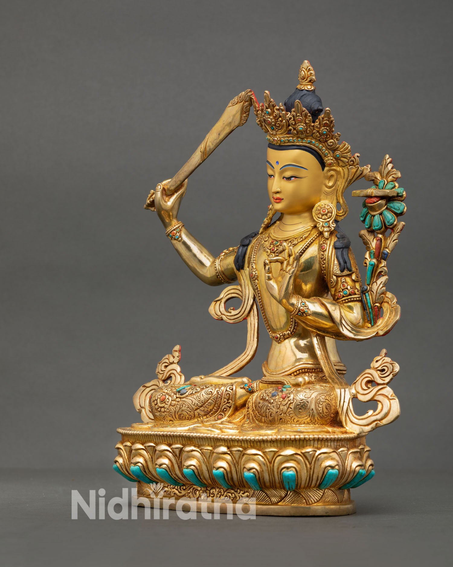 Manjushri Statue – Himalayan Spiritual Sculpture from Nepal