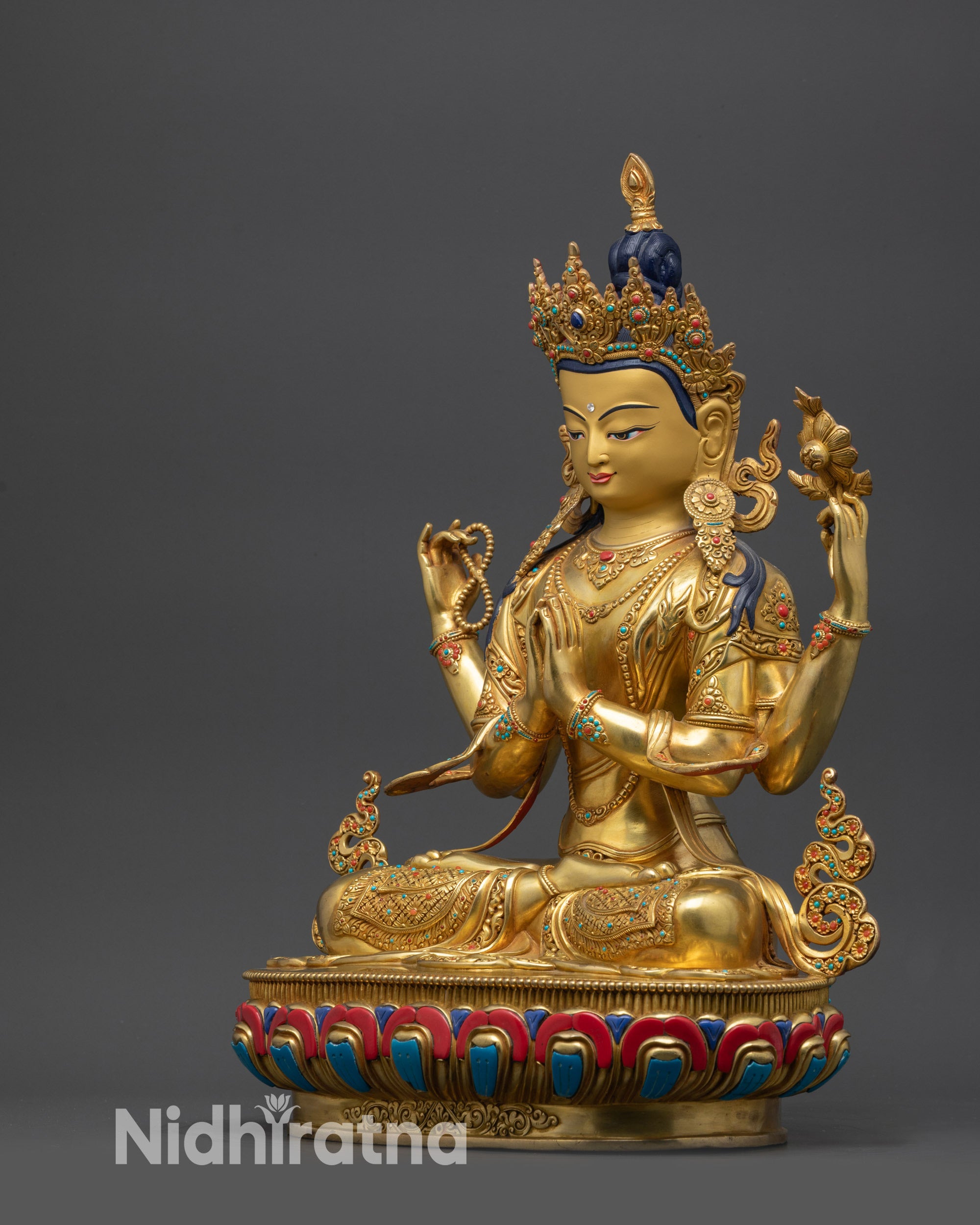 Bodhisattva of Mercy Avalokiteshvara Idol | Tibetan Buddhist Sculpture