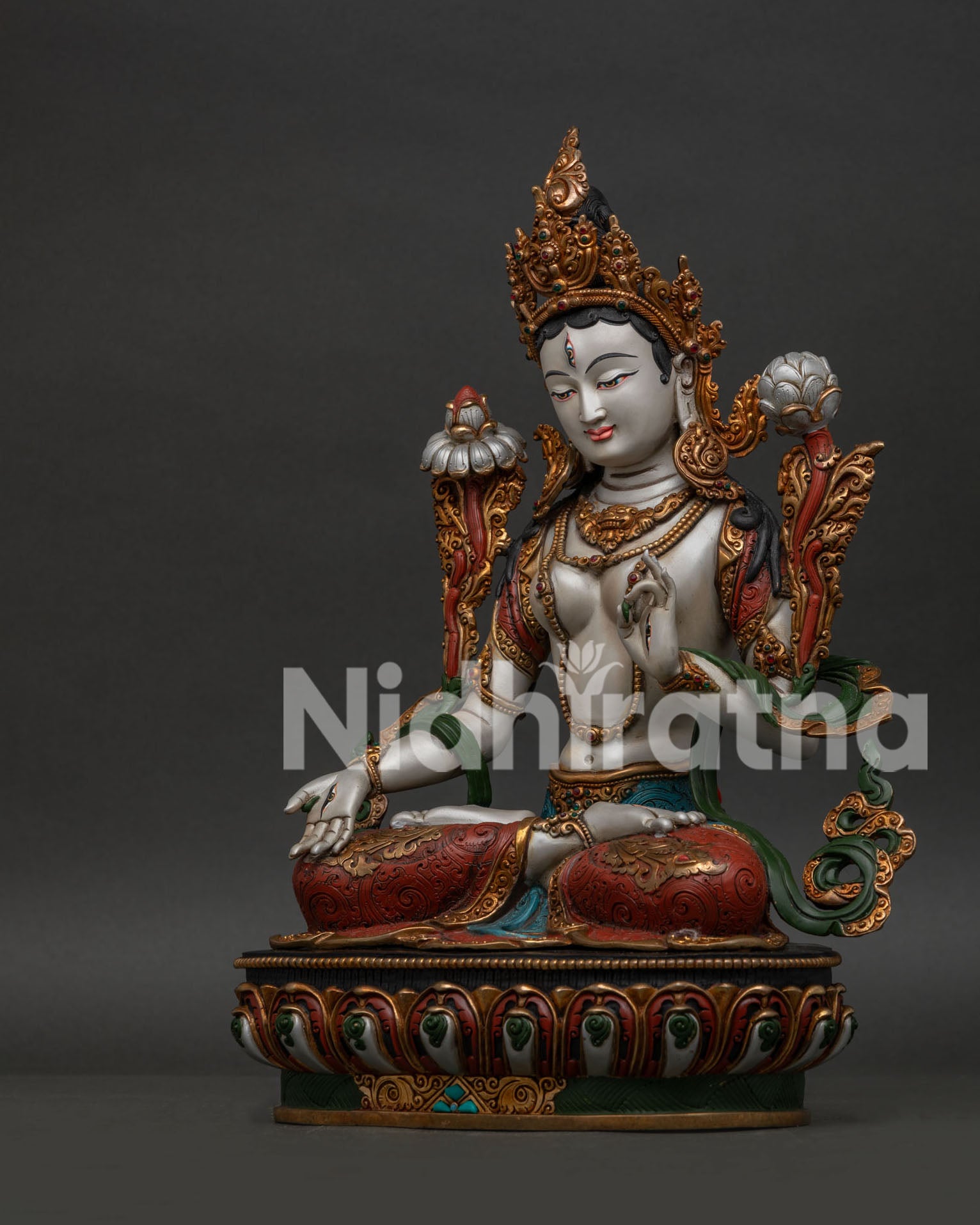 White Tara Statue | Compassionate Female Buddha