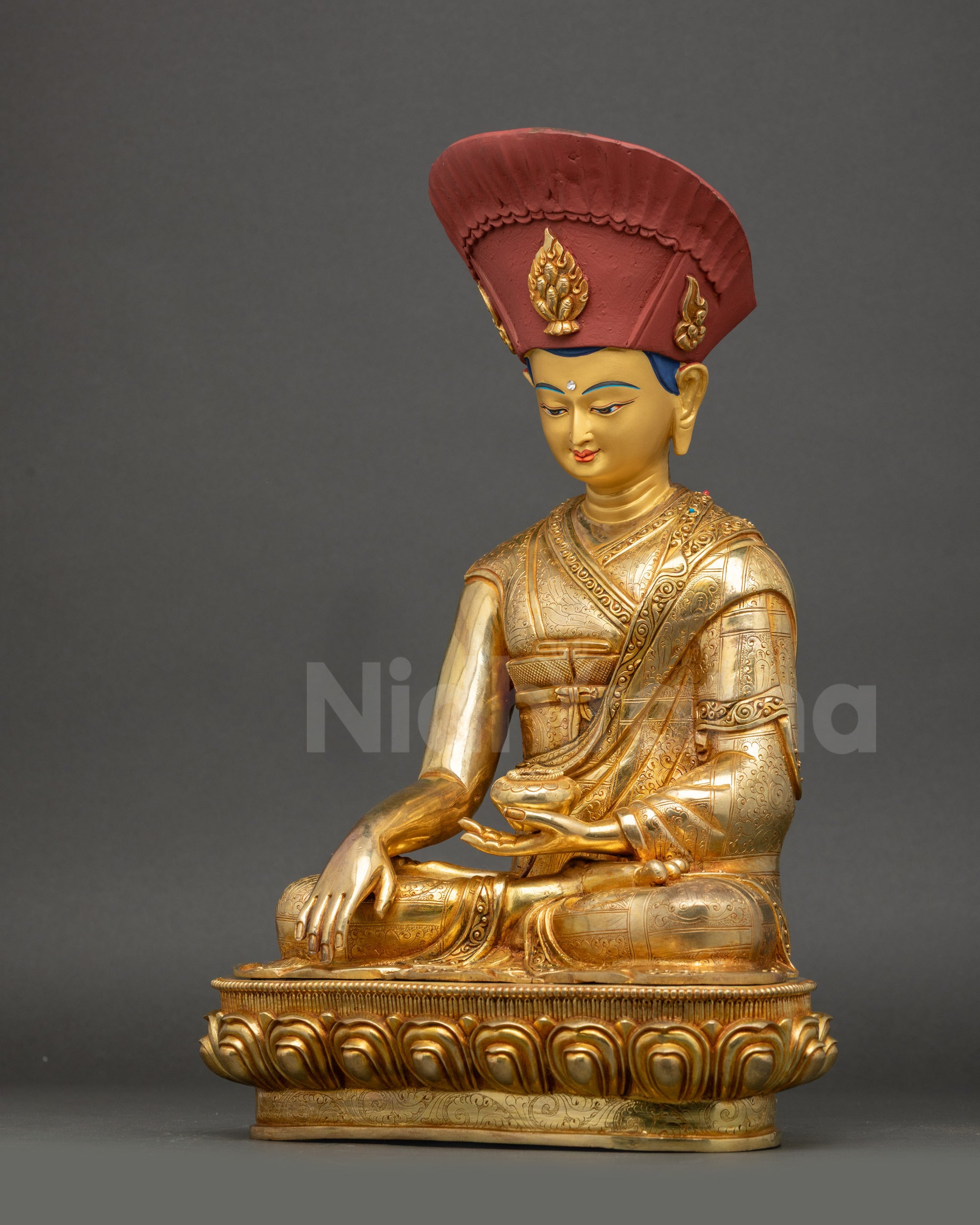 Buddhist Lama Jigten Sumgon Statue | Handmade Tibetan Sculpture Nepal