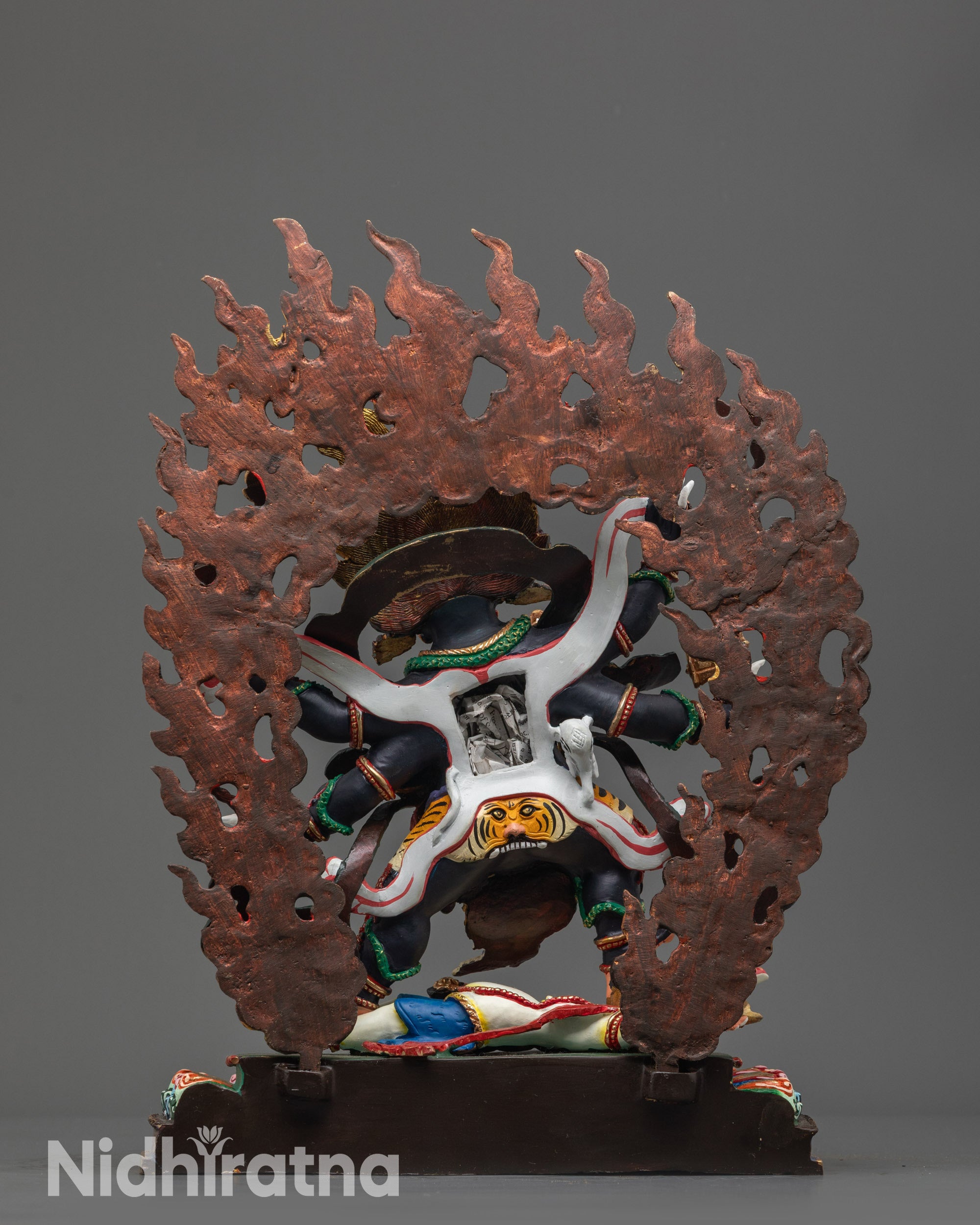 Fierce Six-Armed Mahakala Statue | Himalayan Buddhist Deity