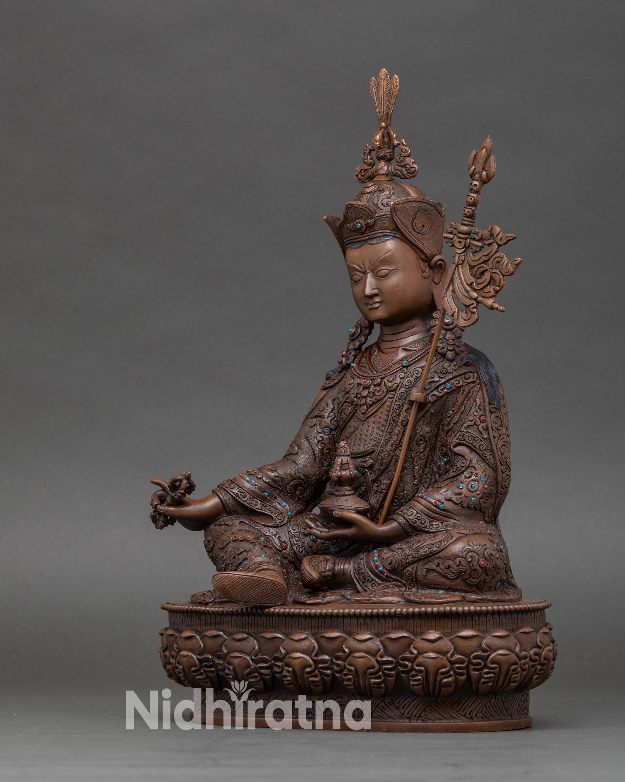 Divine Guru Rinpoche Statue | Traditional Himalayan Buddhist Art