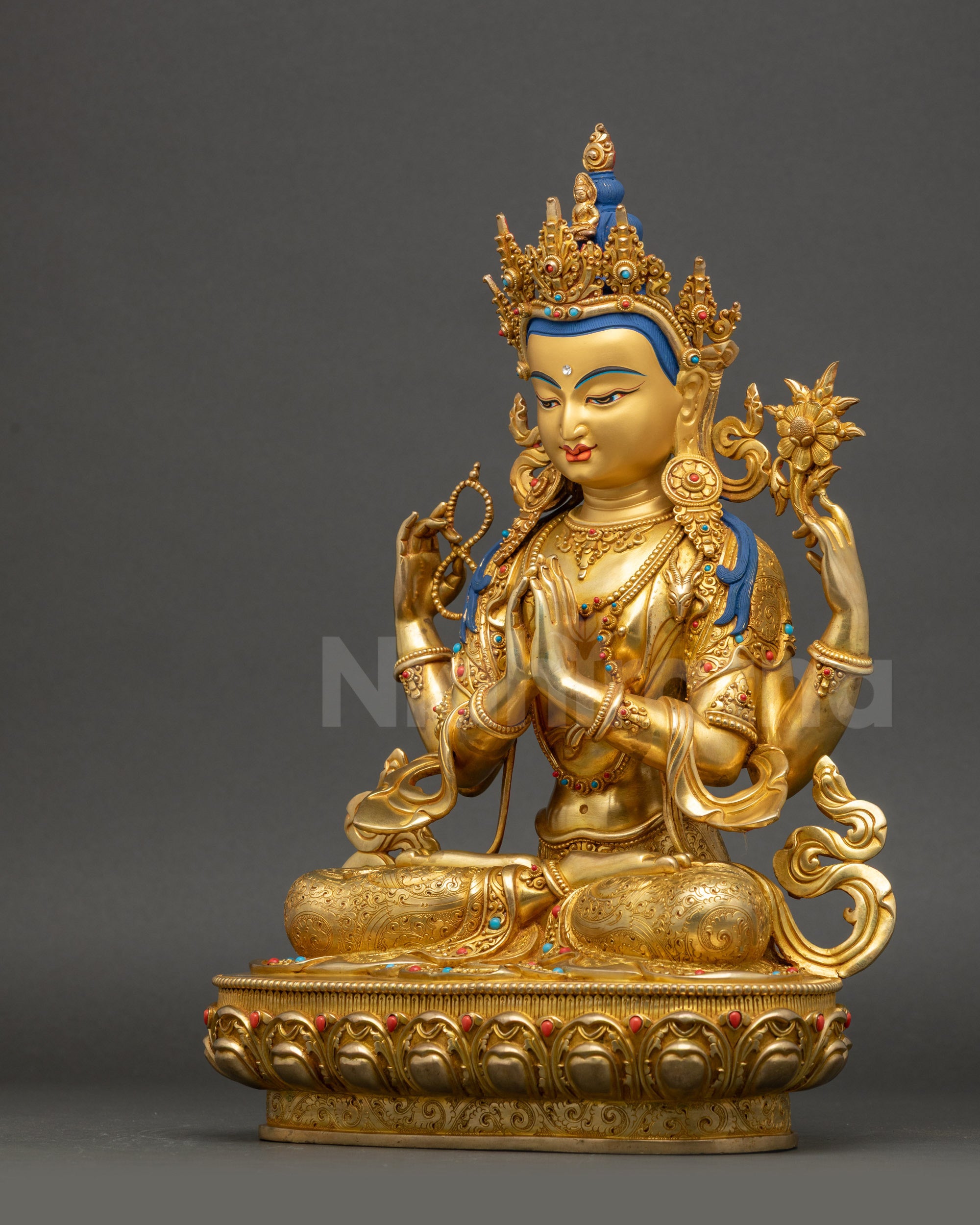 Nepalese Chenrezig Statue - The Buddha of Infinite Compassion