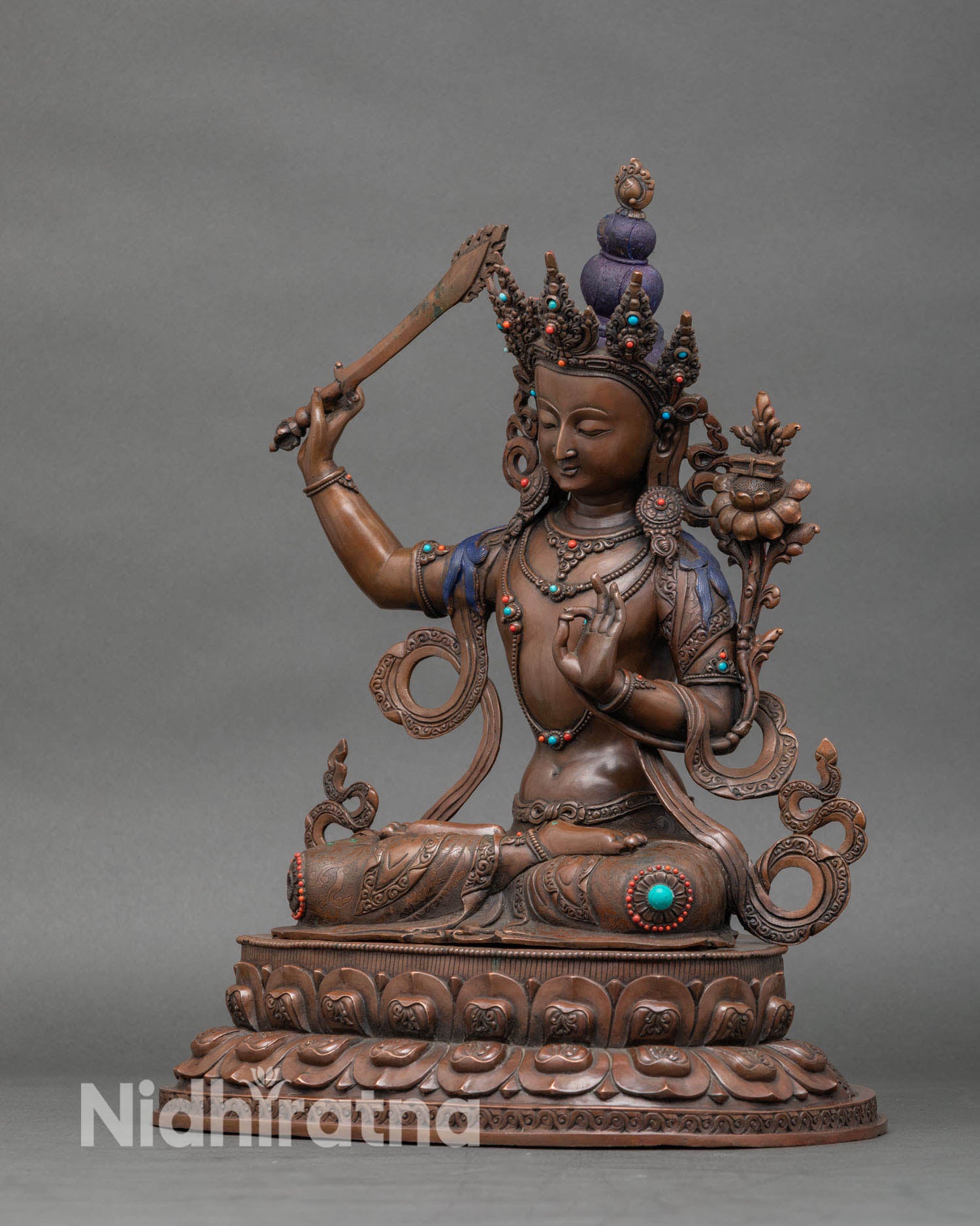 Manjushree – Nepalese Artisan Oxidized Copper Sculpture