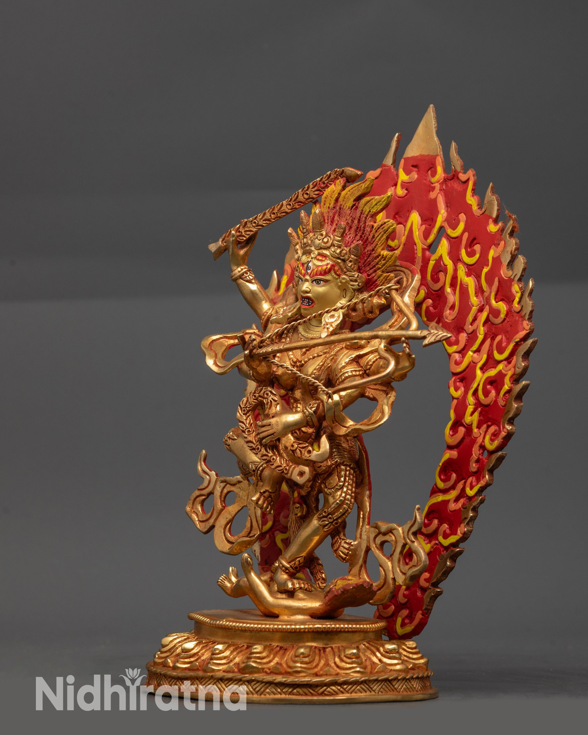Hand-Carved Dakini Kurukulla Statue | Buddhist Goddess Sculpture