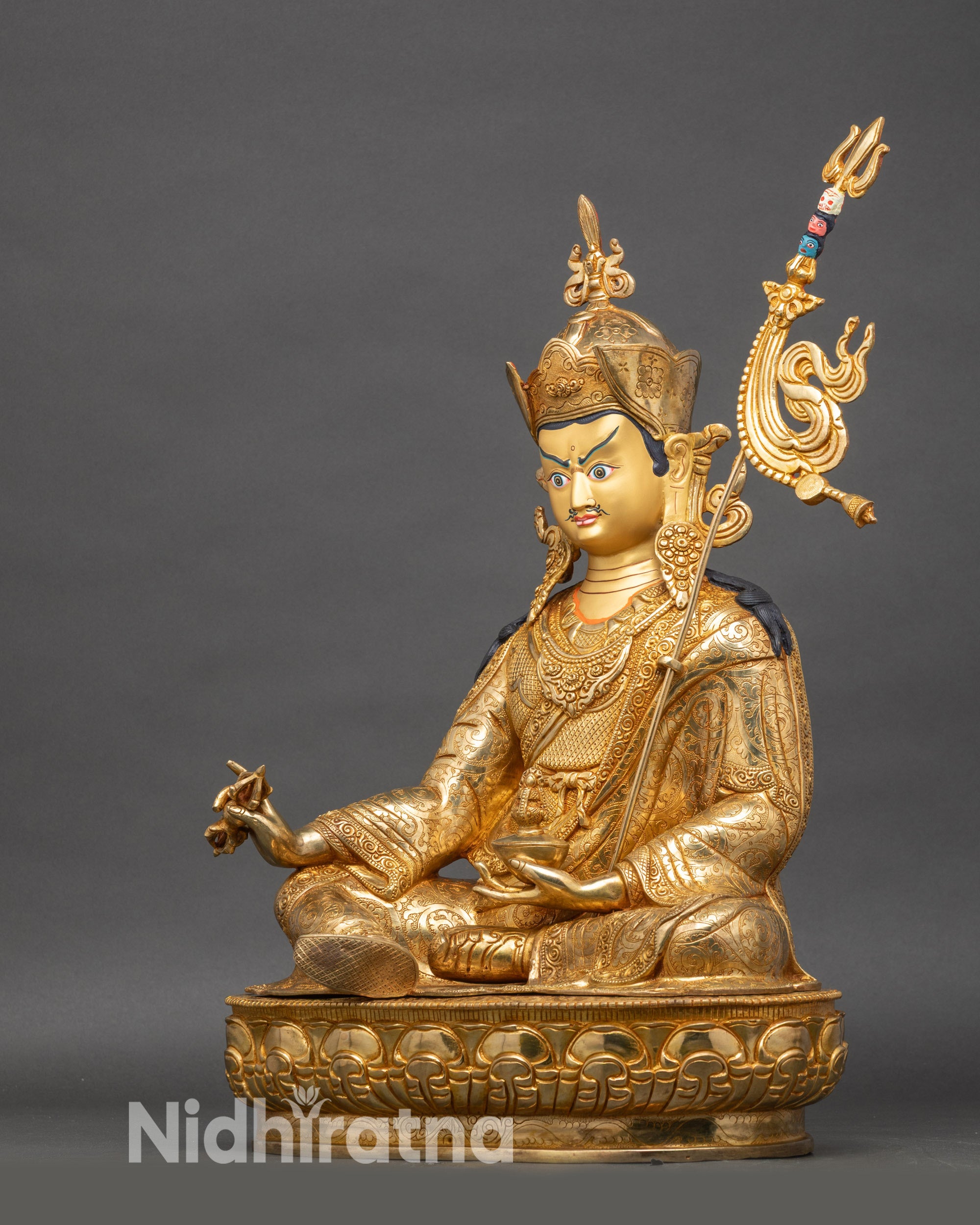 Padmasambhava Guru Rinpoche Meditation Statue | Himalayan Copper Sculpture