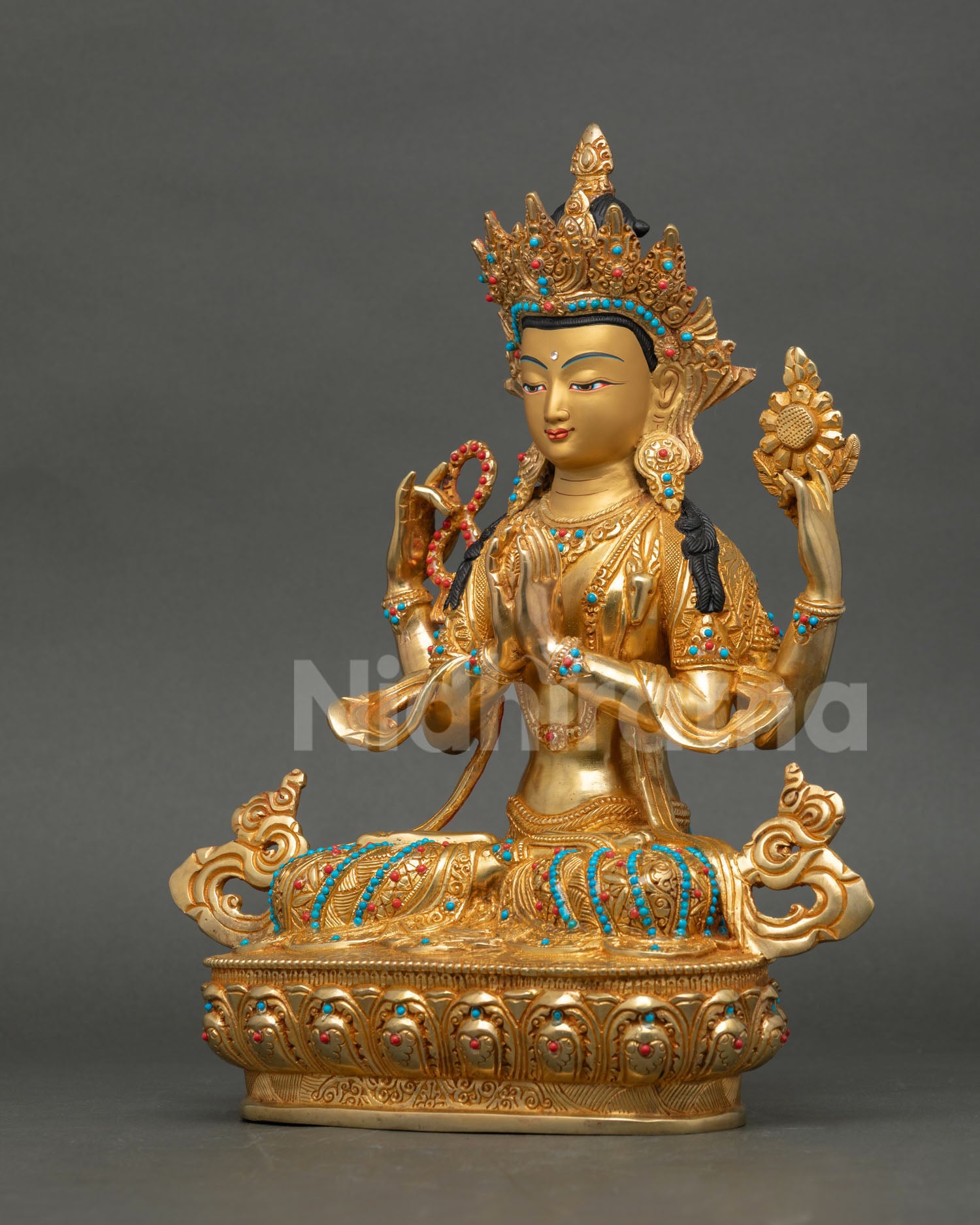 Handcrafted Chenrezig Statue | Nepalese Meditation Art