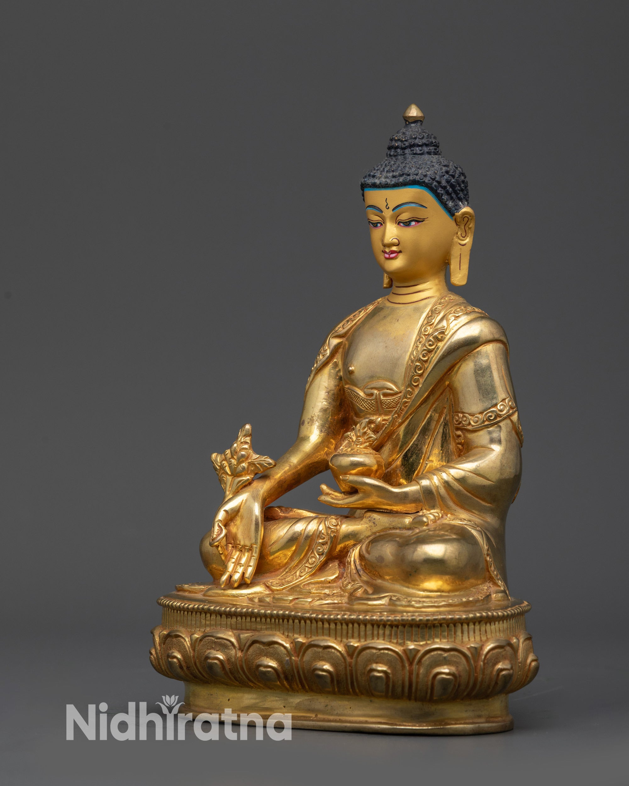 Handmade Bhaisajyaguru Statue from Nepal | Tradational Tibetan Artwork