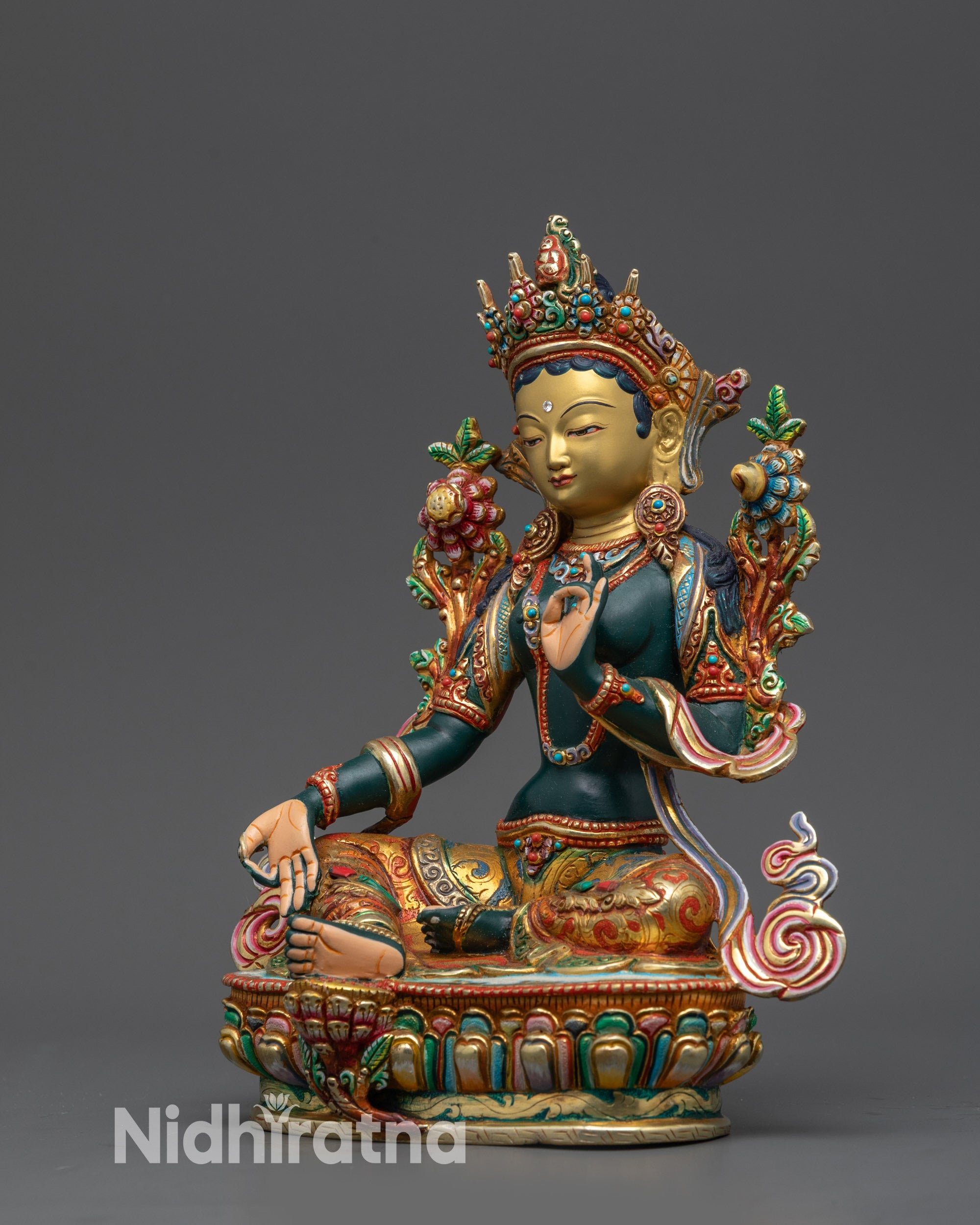 Beautifully Detailed Green Tara Statue | Art for Spiritual Enlightenment