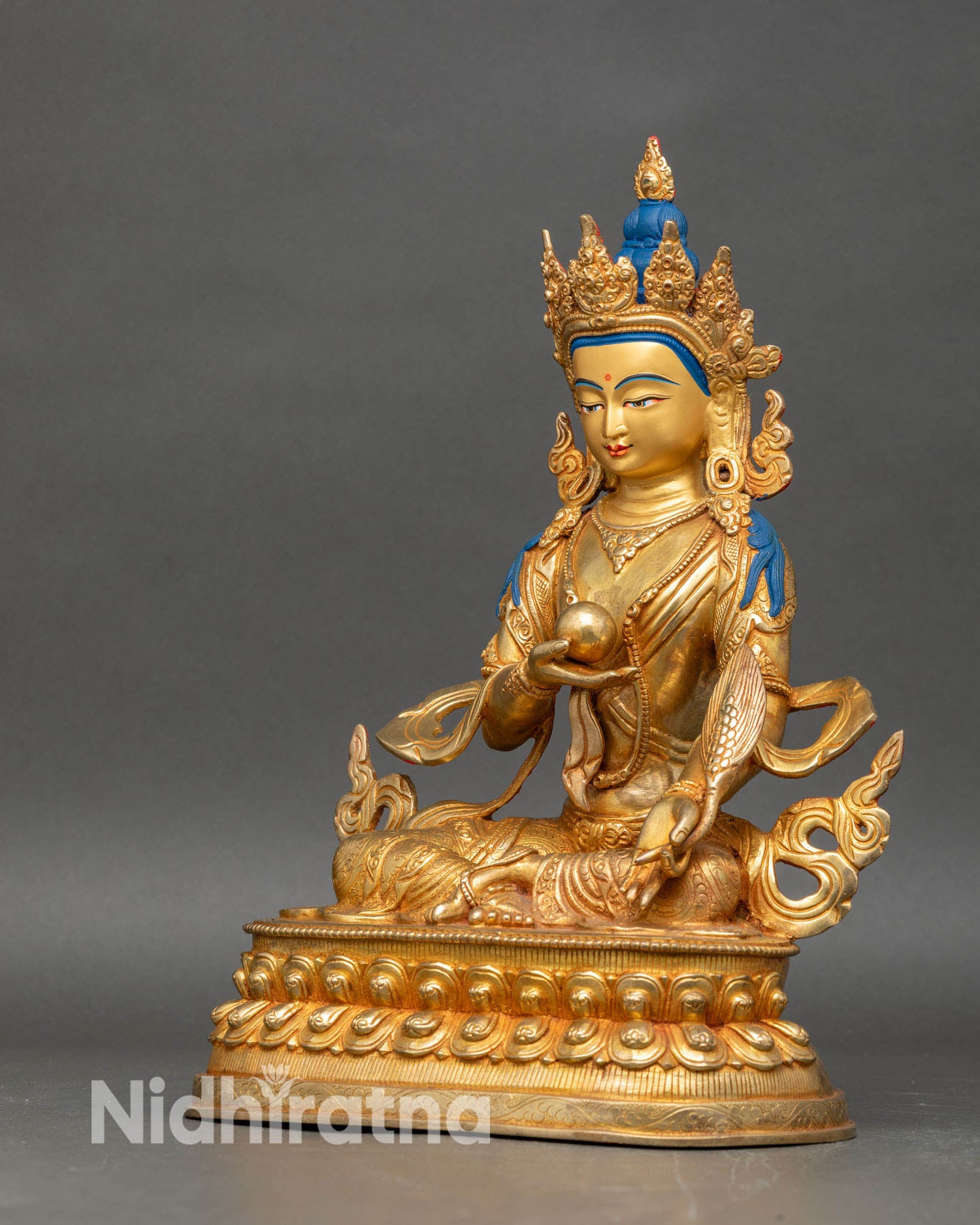 Kshitigarbha Statue | Traditional Nepalese Copper Art