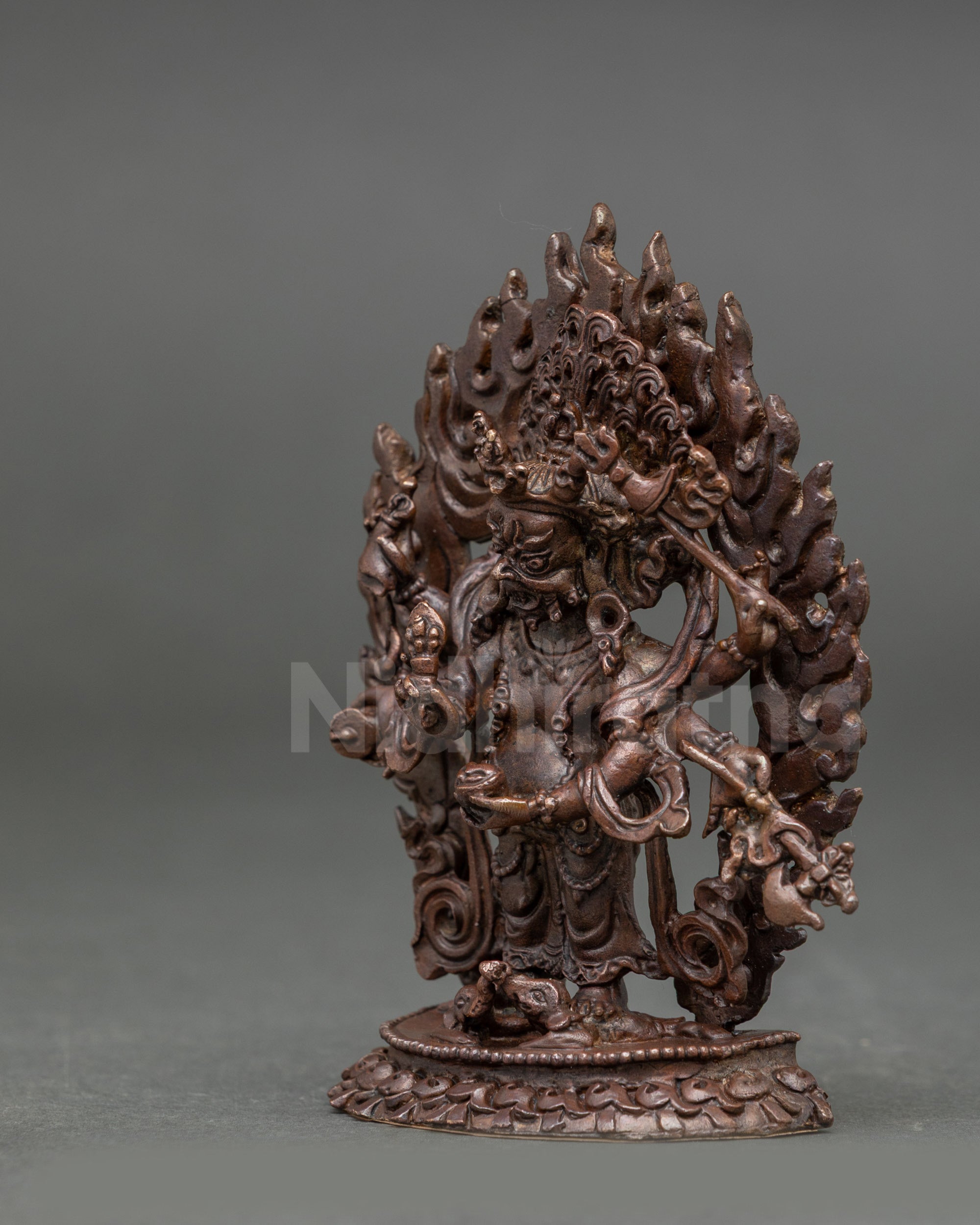 White Mahakala Statue | Dharma Protector Art from Nepal