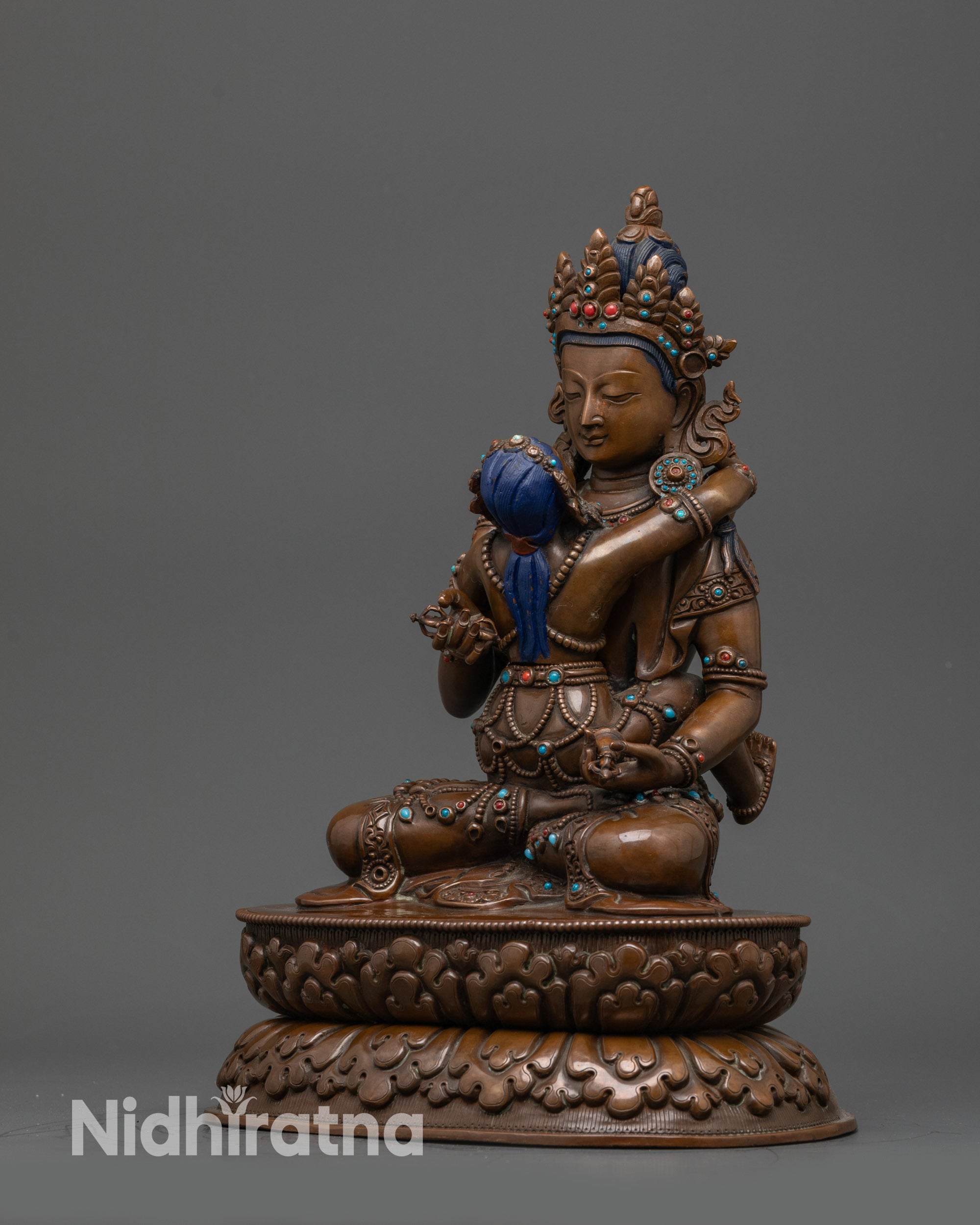Tibetan Vajrasattva and Consort – Handcrafted Yab-Yum Statue