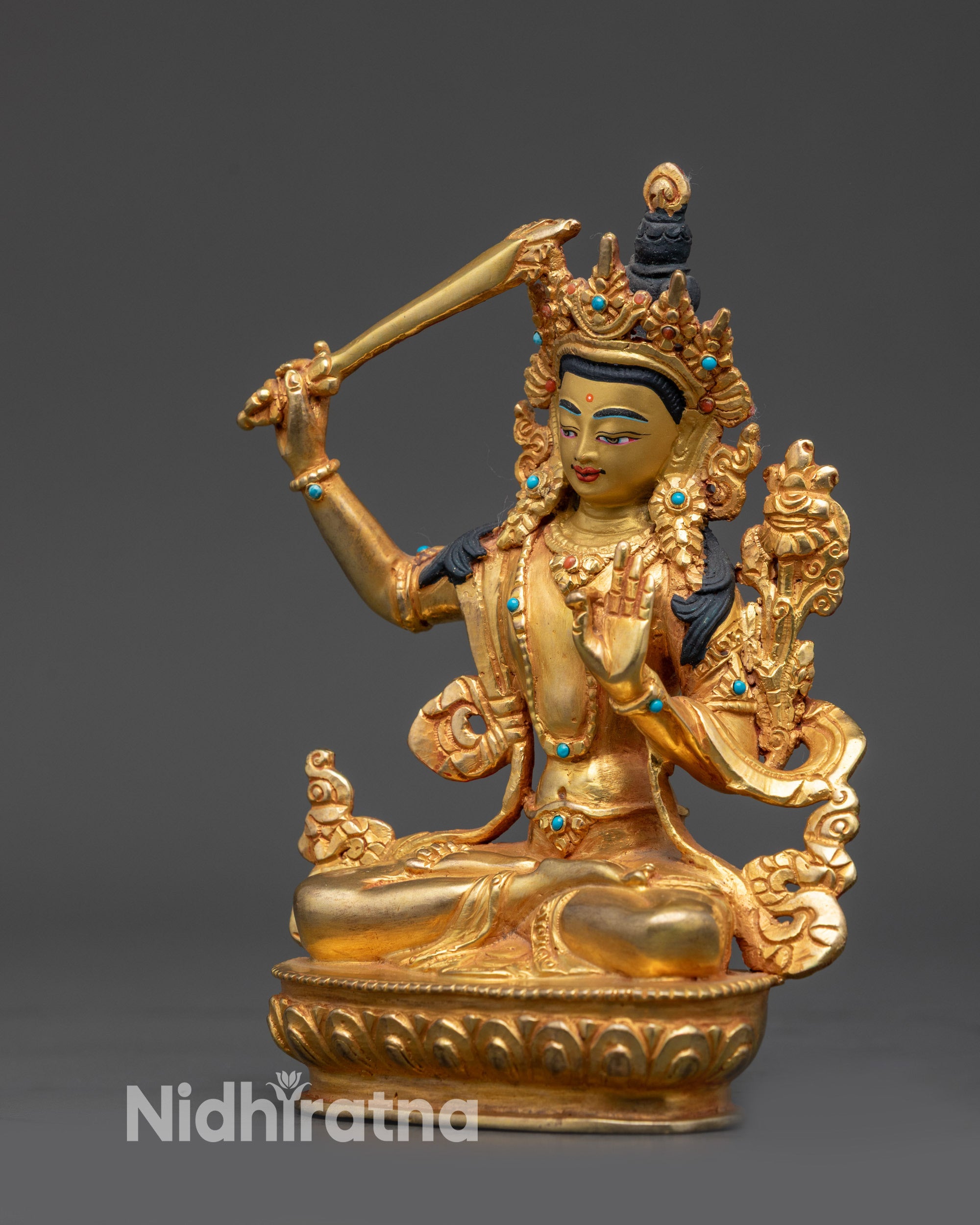Bodhisattva Manjushri Statue | Sacred Wisdom Sculpture for Meditation