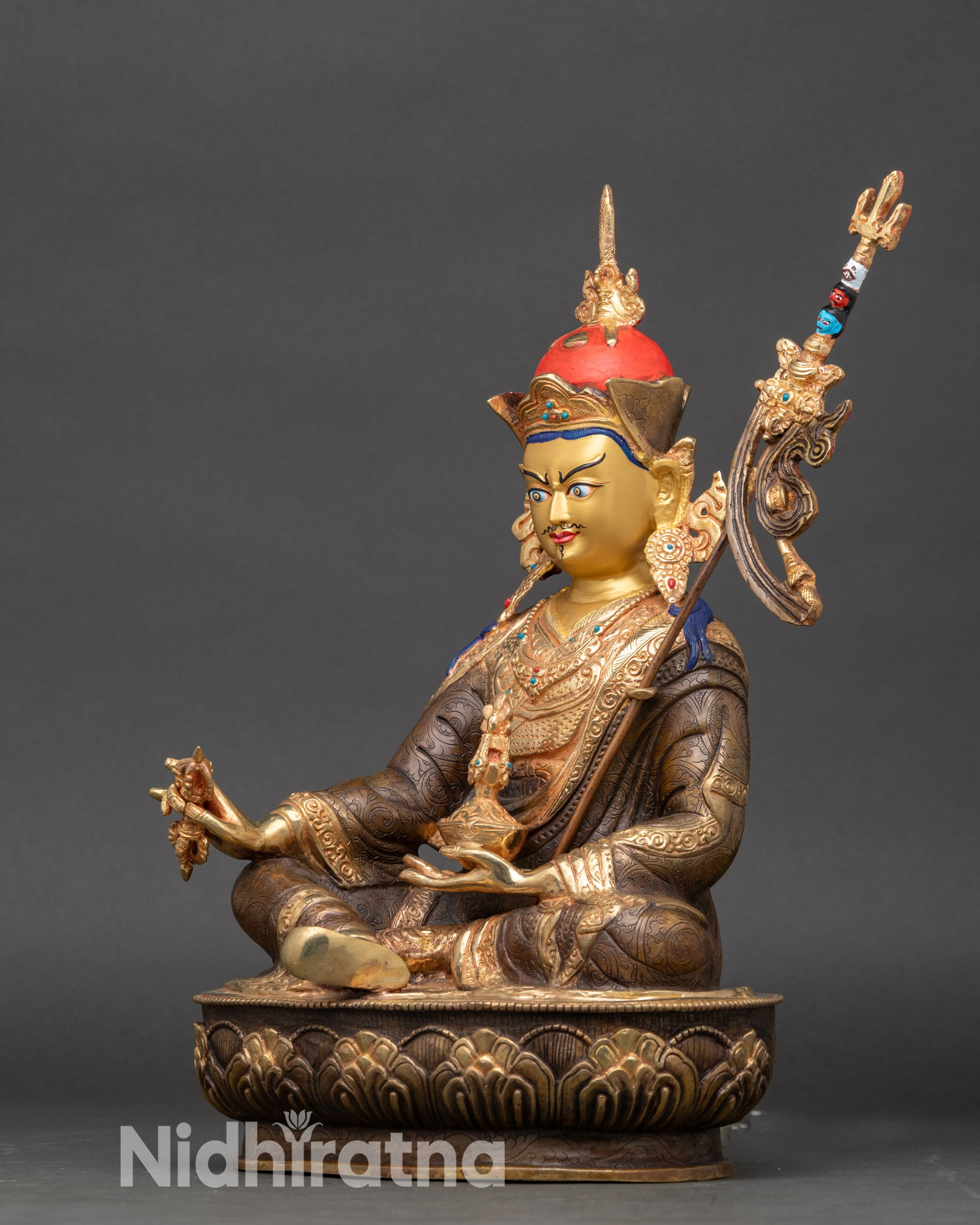 Exquisite Guru Rinpoche Statue | Traditional Nepalese Handcrafted Art