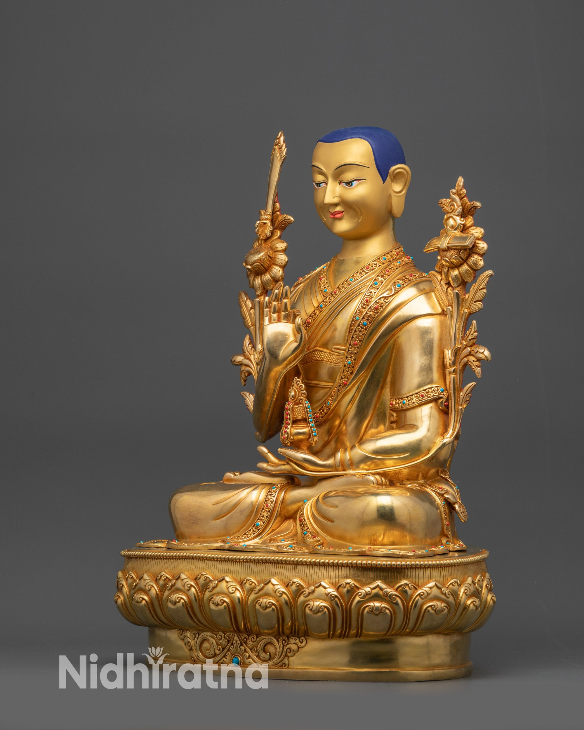 16" Nepalese Je Tsongkhapa Sculpture | Enlightened Lama of Wisdom