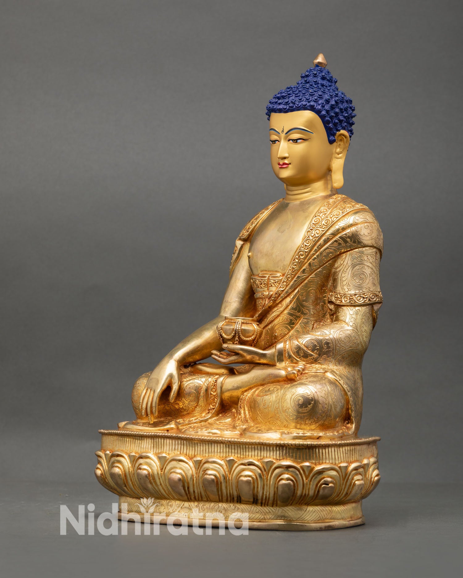 Shakyamuni Buddha | 24K Gold-Fire Gilded Copper Sculpture