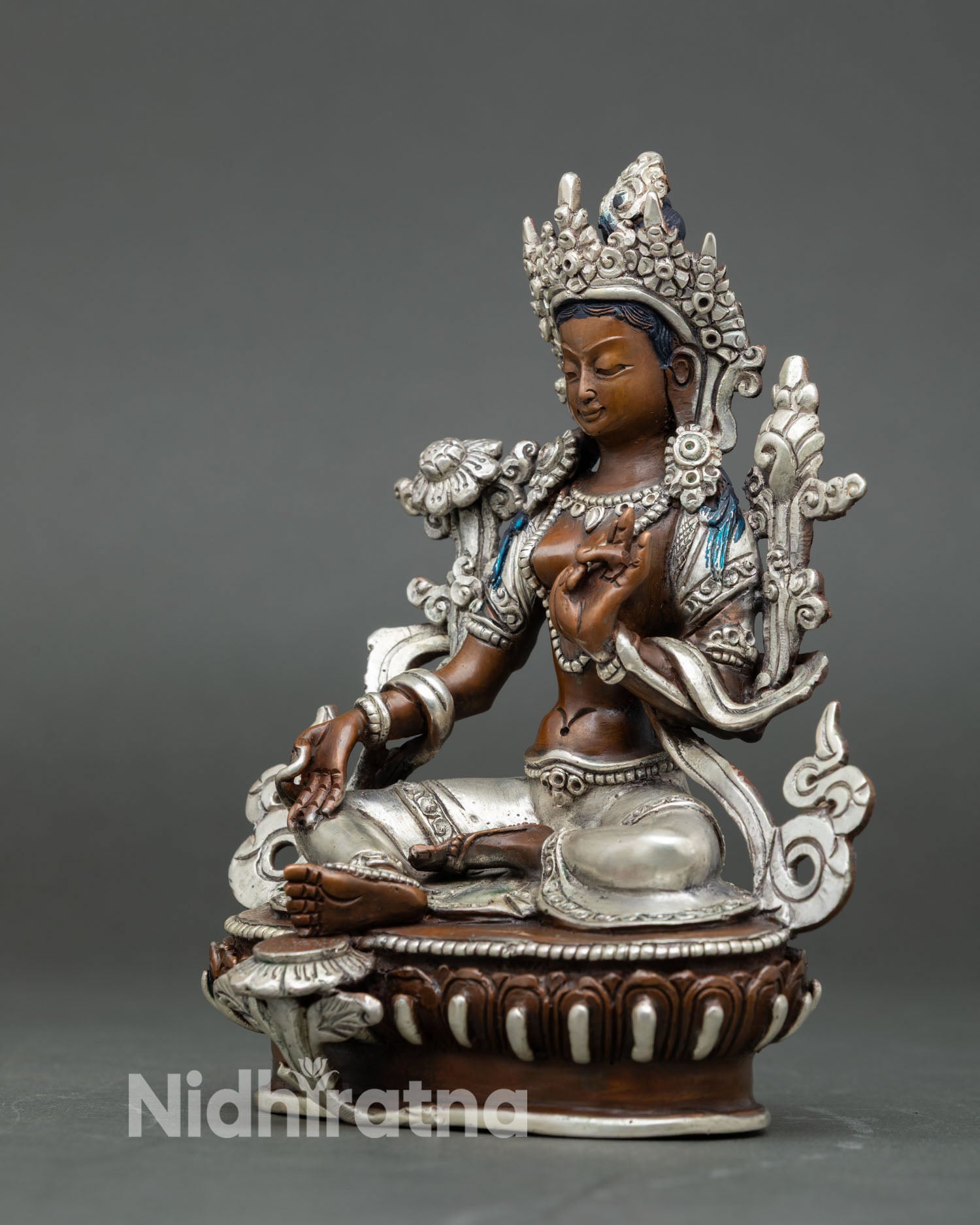 Green Tara Statue | Traditional Lost-Wax Cast Buddhist Art