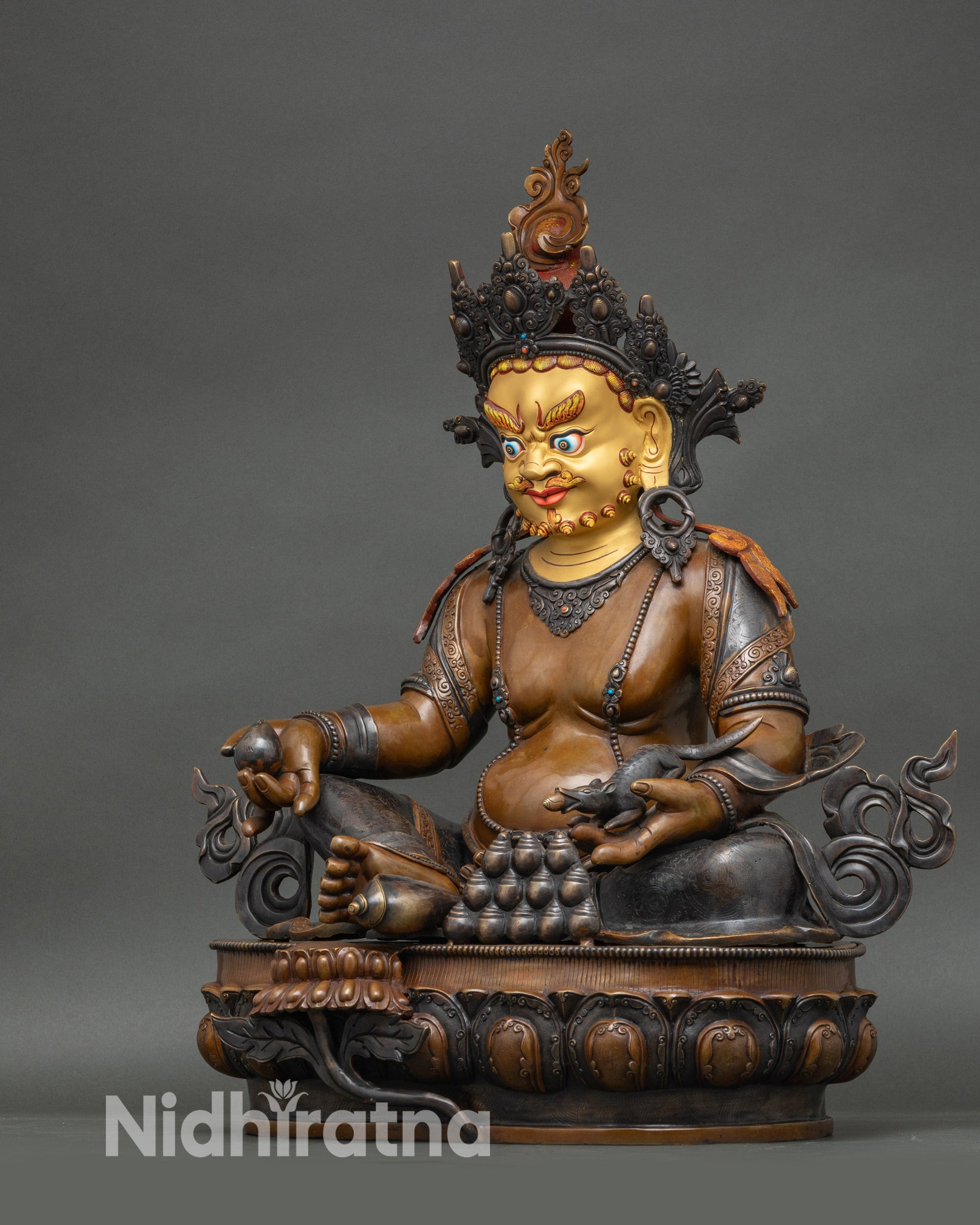 Nepalese Dzambhala Statue | Copper Craft for Wealth & Abundance