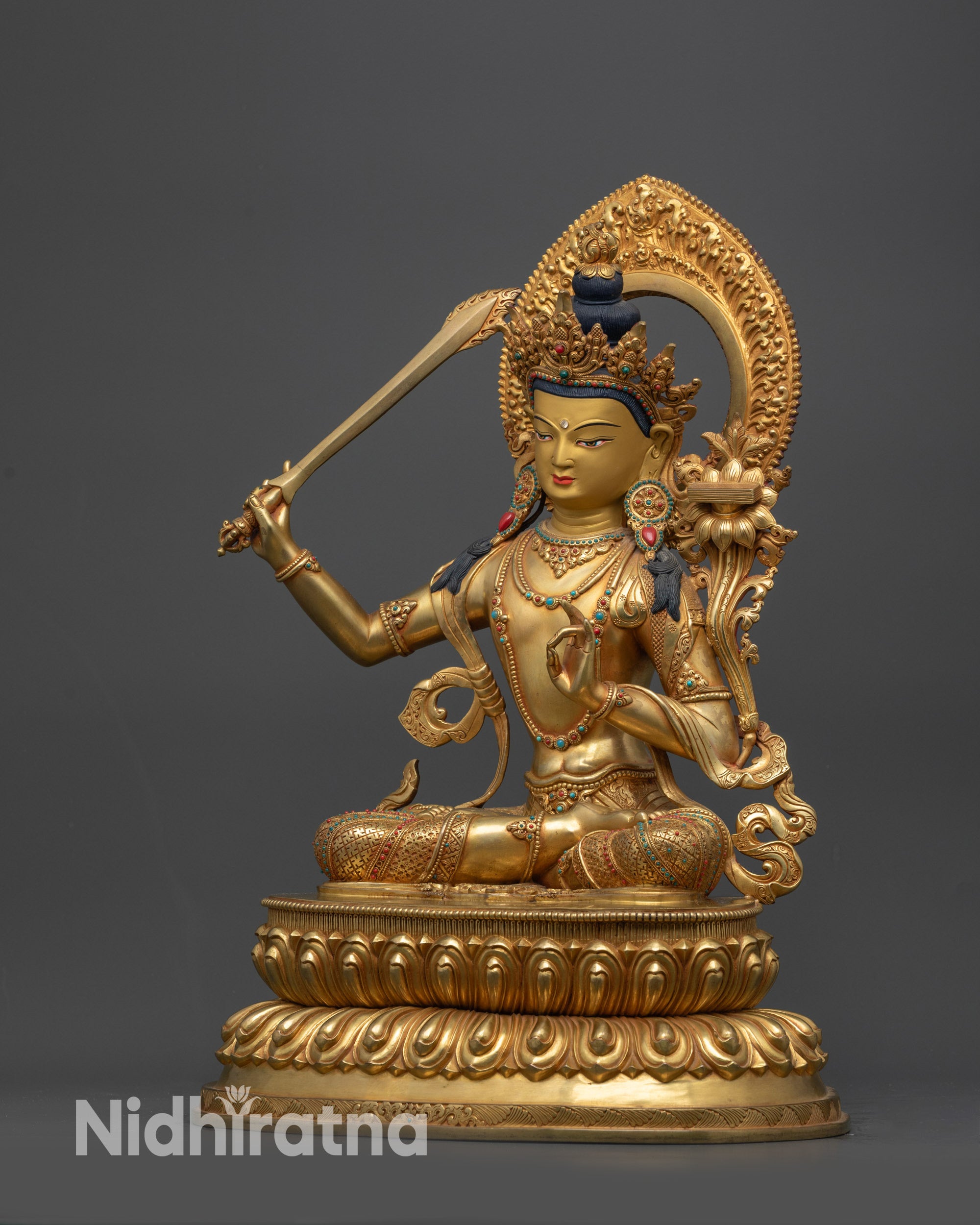 Manifest Insight with Manjushree Statue | Nepalese Handicrafted Idol