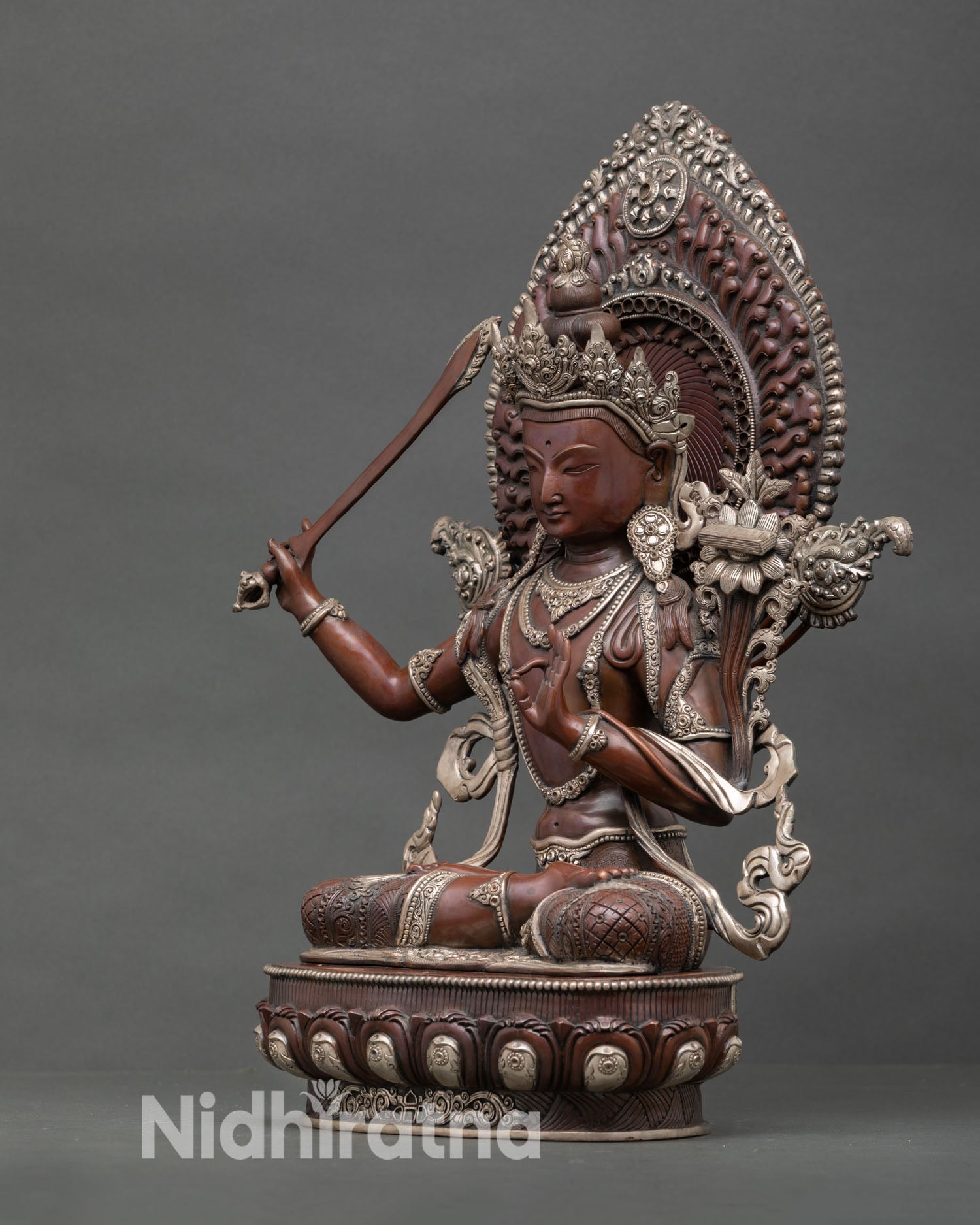 Exquisite Manjushree Sculpture β Traditional Newari Craftsmanship