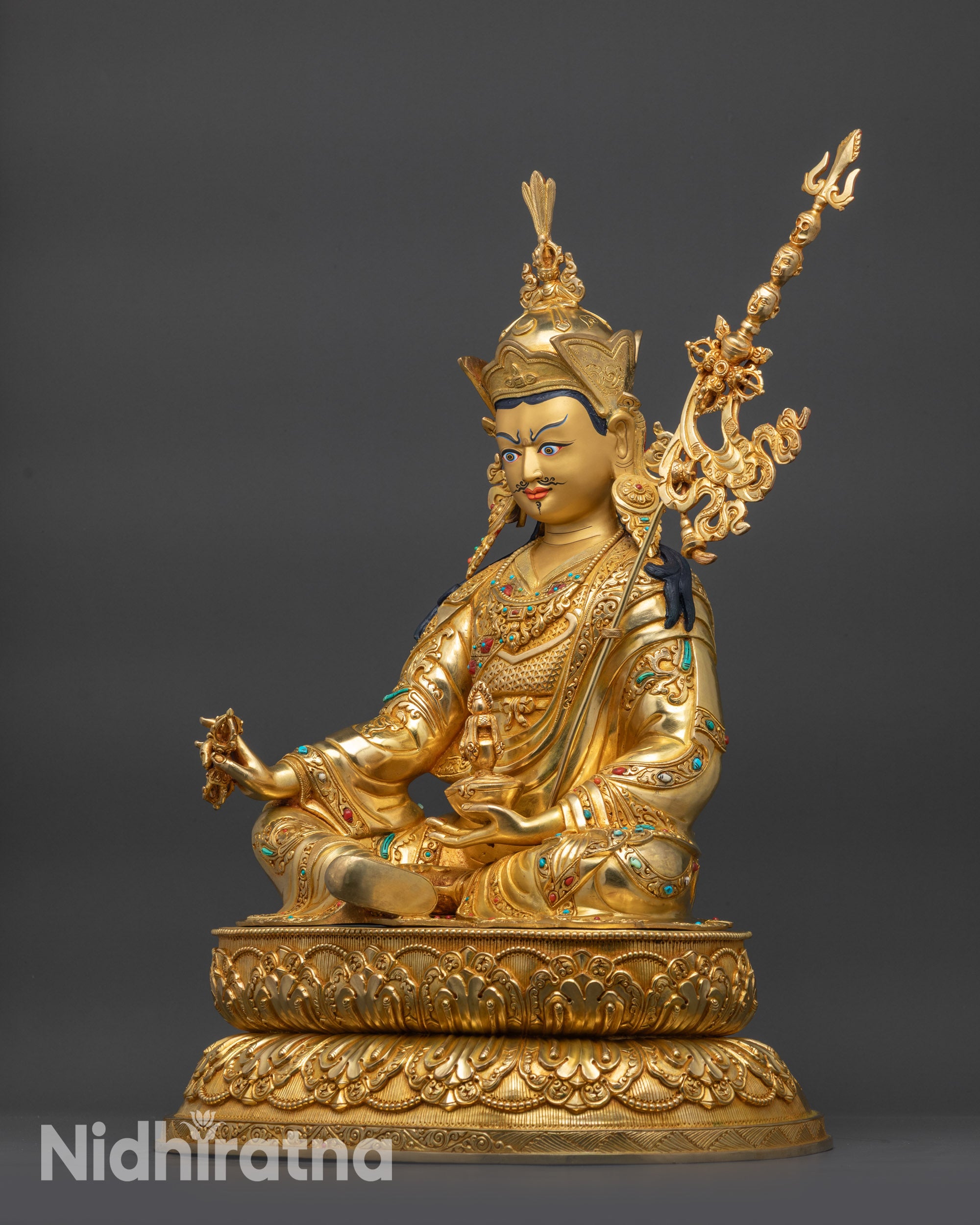 Handcrafted Statue of Guru Rinpoche | Tibetan Guru Padmasambhava Idol