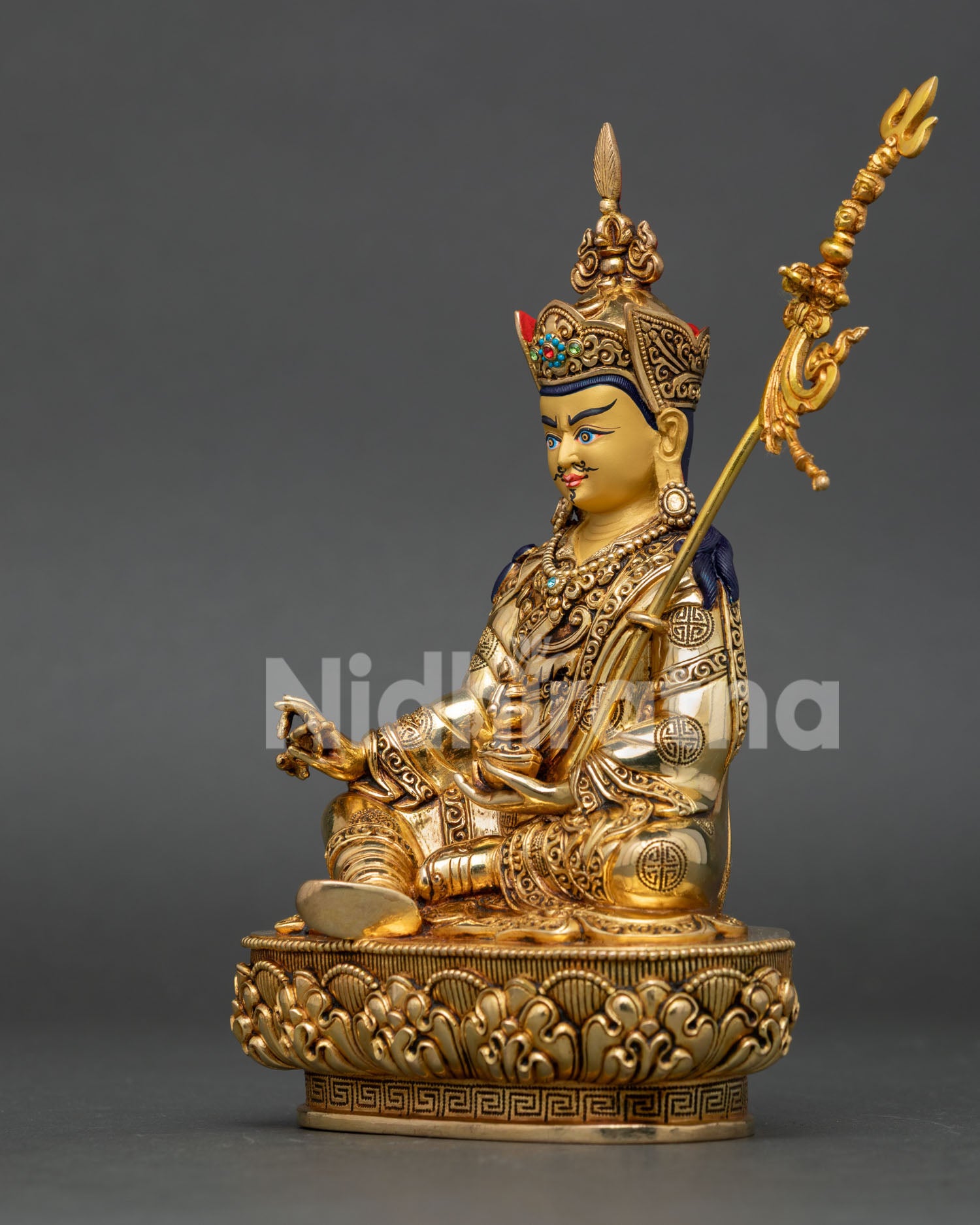 Guru Rinpoche Statue | Buddhist Hand-Carved Zen Decor