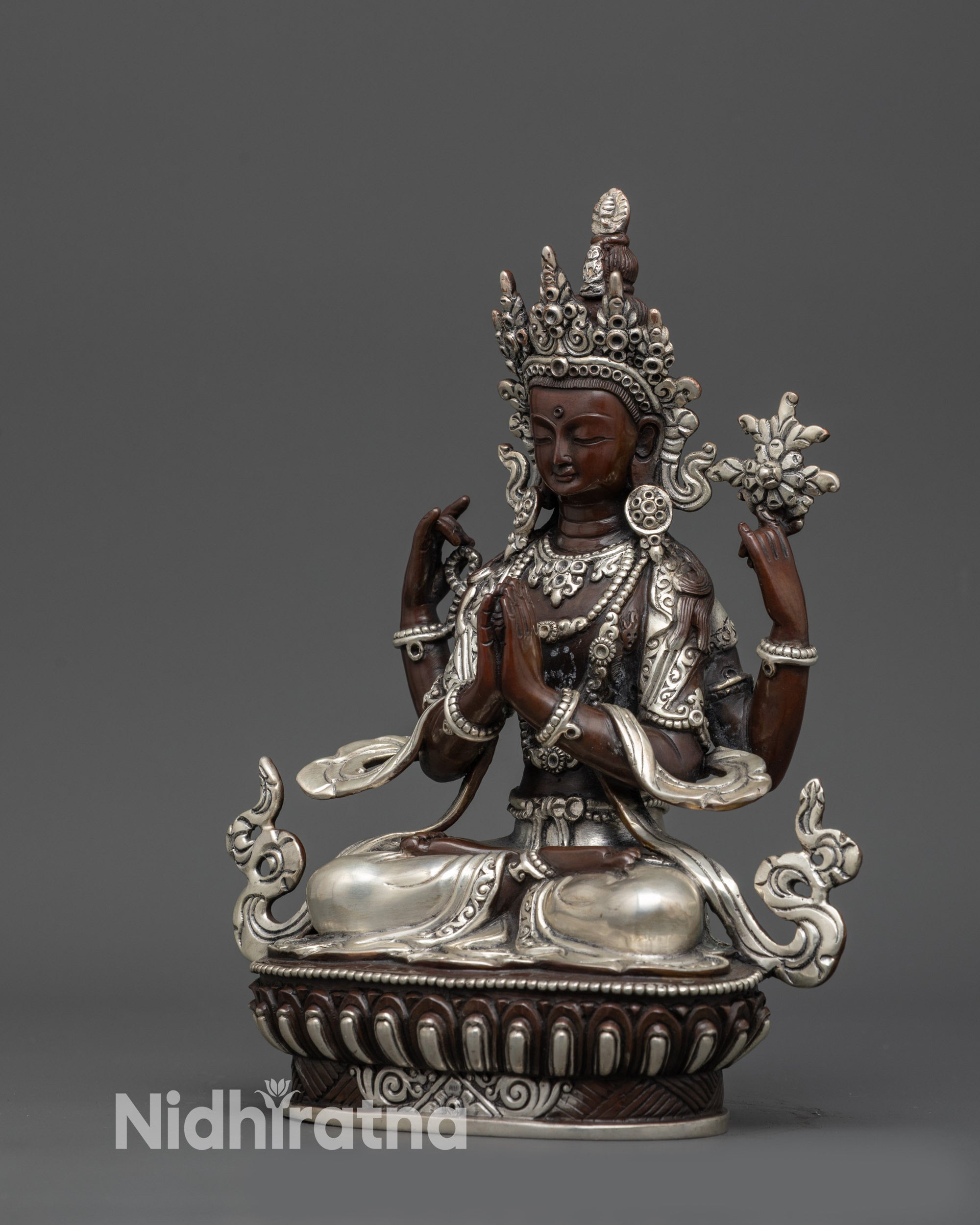 Handcrafted Tibetan Chenrezig – Avalokiteshvara Buddhist Statue