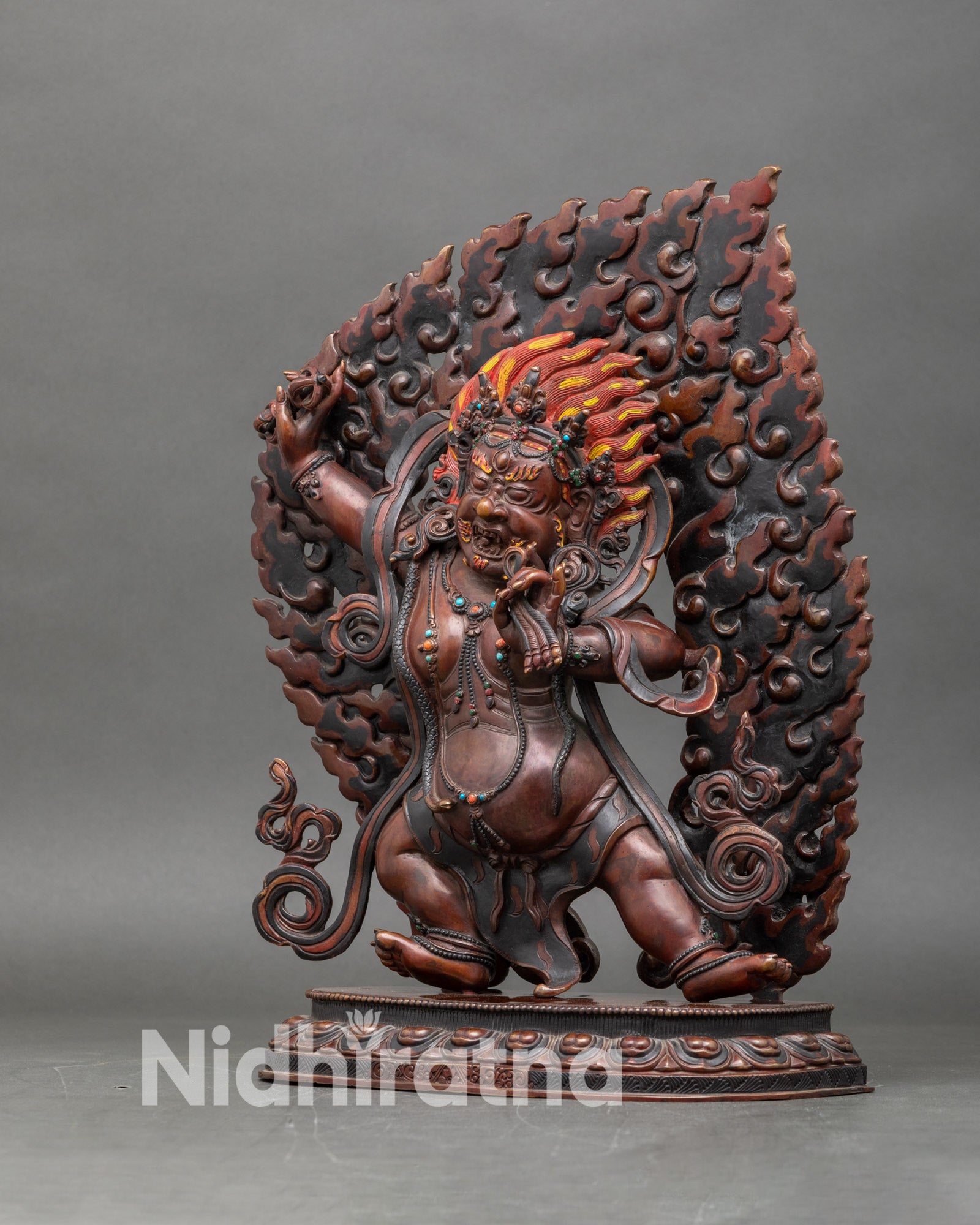 Oxidized Vajrapani Statue | Traditional Buddhist Sculpture
