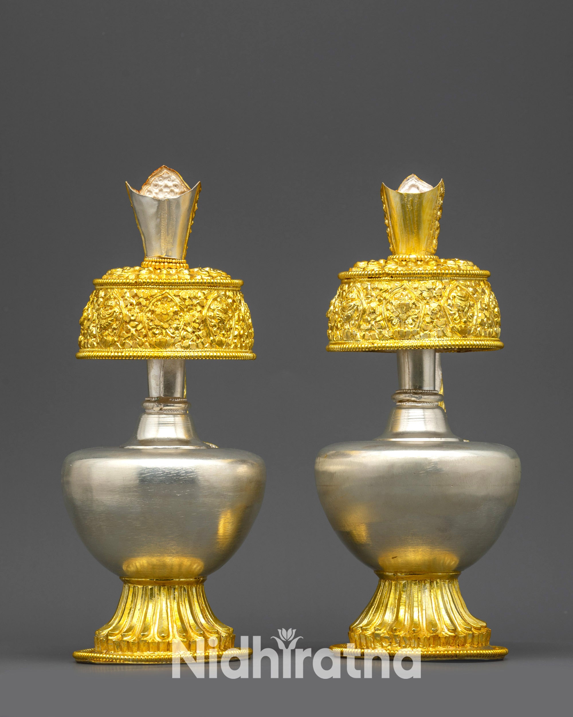 Tibetan Bhumba Set | Handcrafted Buddhist Water Offering Vessels