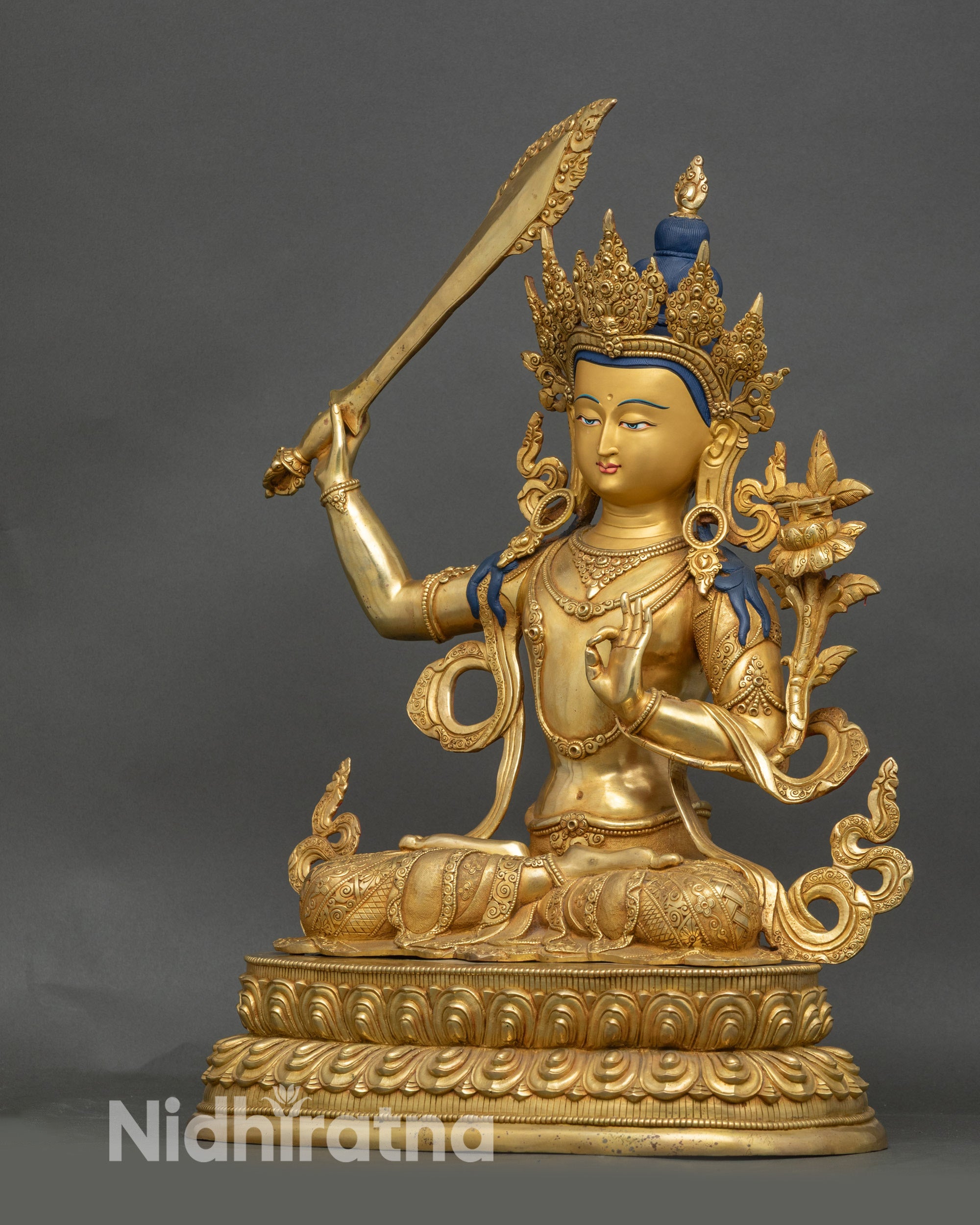 Manjushri Statue | Handcrafted Nepalese Wisdom & Enlightenment Idol